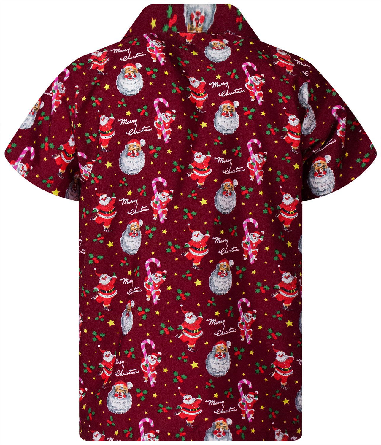 King Kameha Hawaiihemd Christmas Candycane Funky Hawaii-Hemd Kurzarm Front- günstig online kaufen
