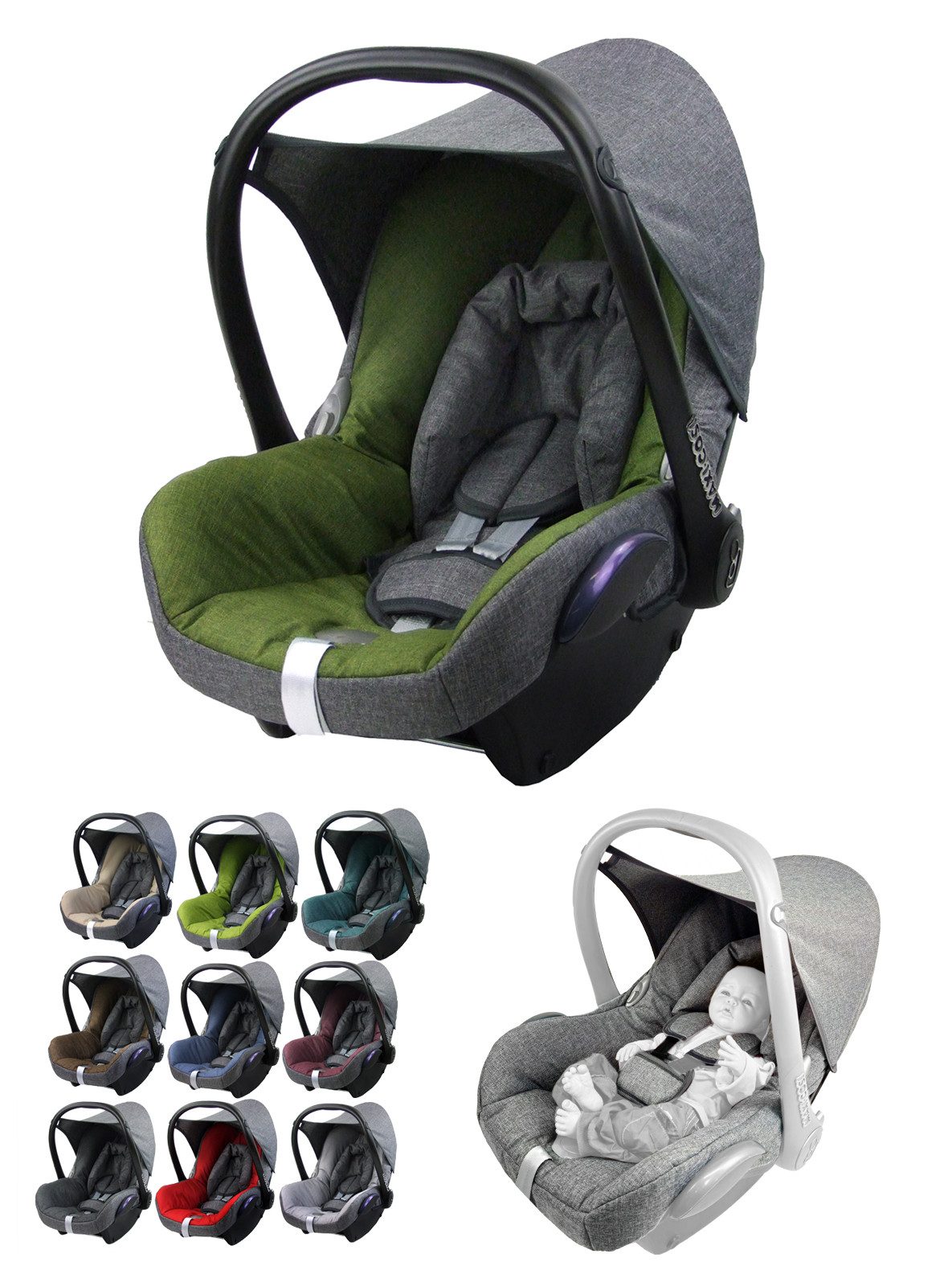 meliert grau/dunkelgrün