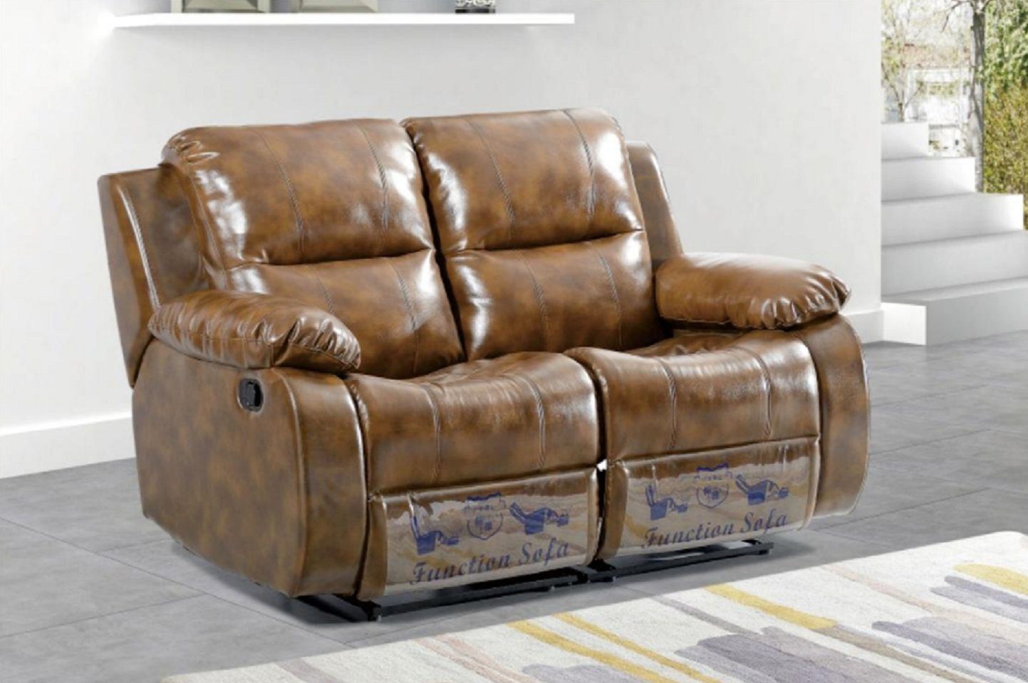 JVmoebel 2-Sitzer Braun Sofa 2 Sitzer Massagesessel Zweisitzer Relax Neu, 1 Teile, mit Relaxfunktion