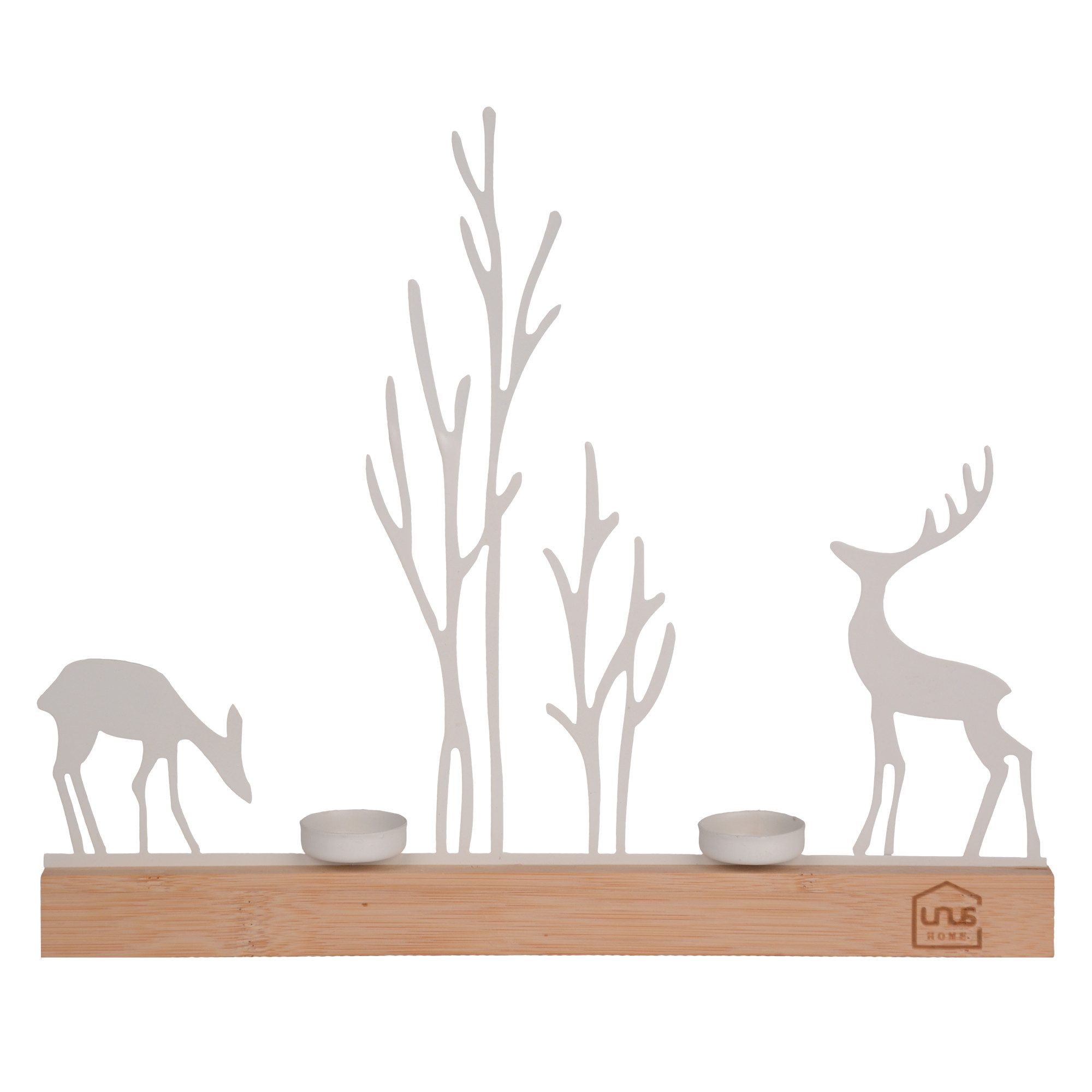 Dekofigur Silhouette Hirsch Kerzenhalter