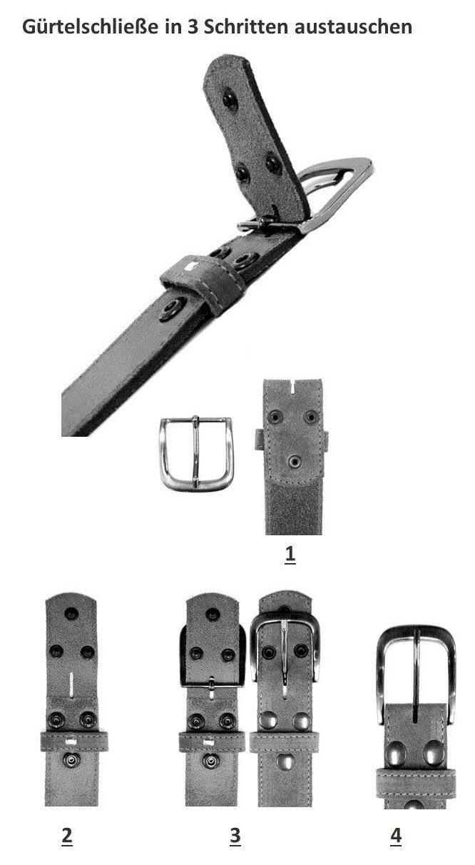 Muschel Schwarz« RETTUNGSRING »Auster showroom Schließe 019° austauschbarer by mit Ledergürtel