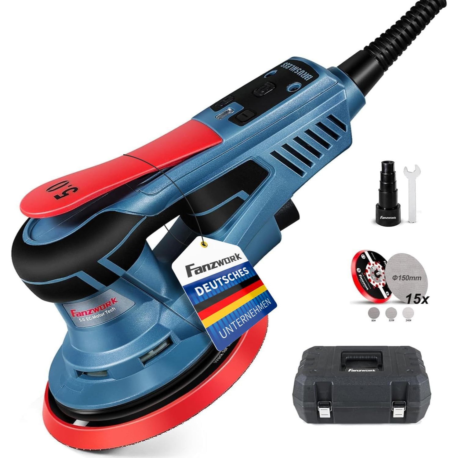 Fanzwork Exzenterschleifer 350W bürstenloser EC-Motor mit günstig online kaufen