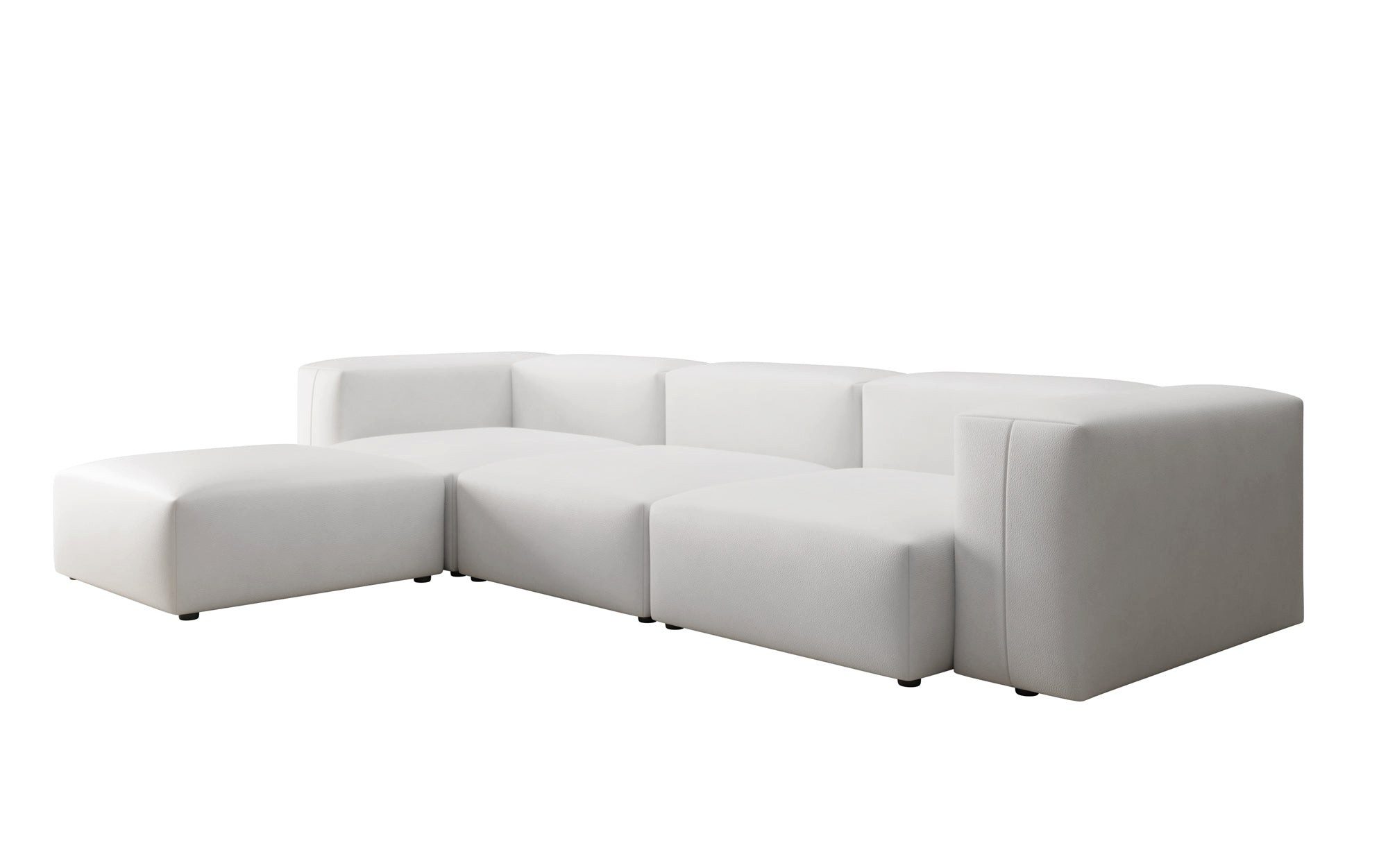 Luxusbetten24 Ecksofa Designer L Sofa Snug, mit Bezug aus pflegeleichtem Echtleder