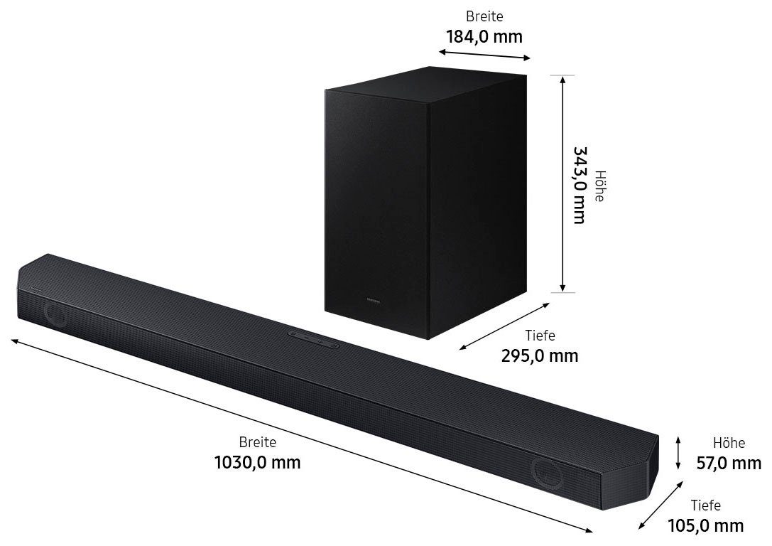 Samsung HW-Q64GC Soundbar (340 Sound & System,Dolby Atmos W, DTS:X,Adaptive Sound Lite) 3.1-Kanal