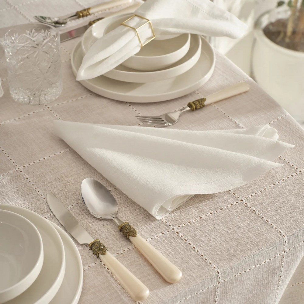 Karaca Home Geschirr-Set Karaca Home Lalisa 2er-Pack Stoffserviette Serviette 45X45 cm Weiß
