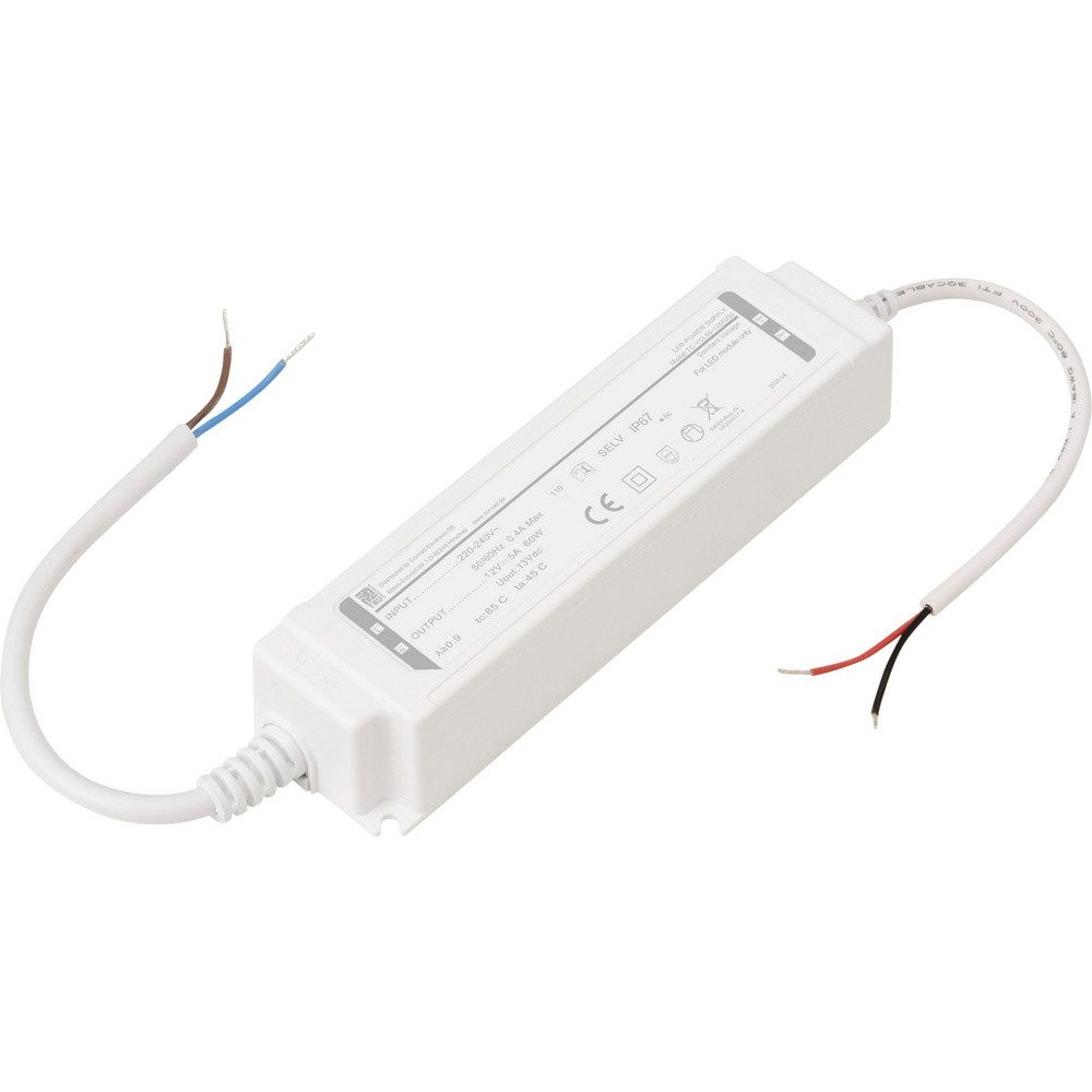 TRU COMPONENTS TRU COMPONENTS TC-YCL60-1205000 LED-Trafo IP67 Konstantspannung 60 W LED Trafo