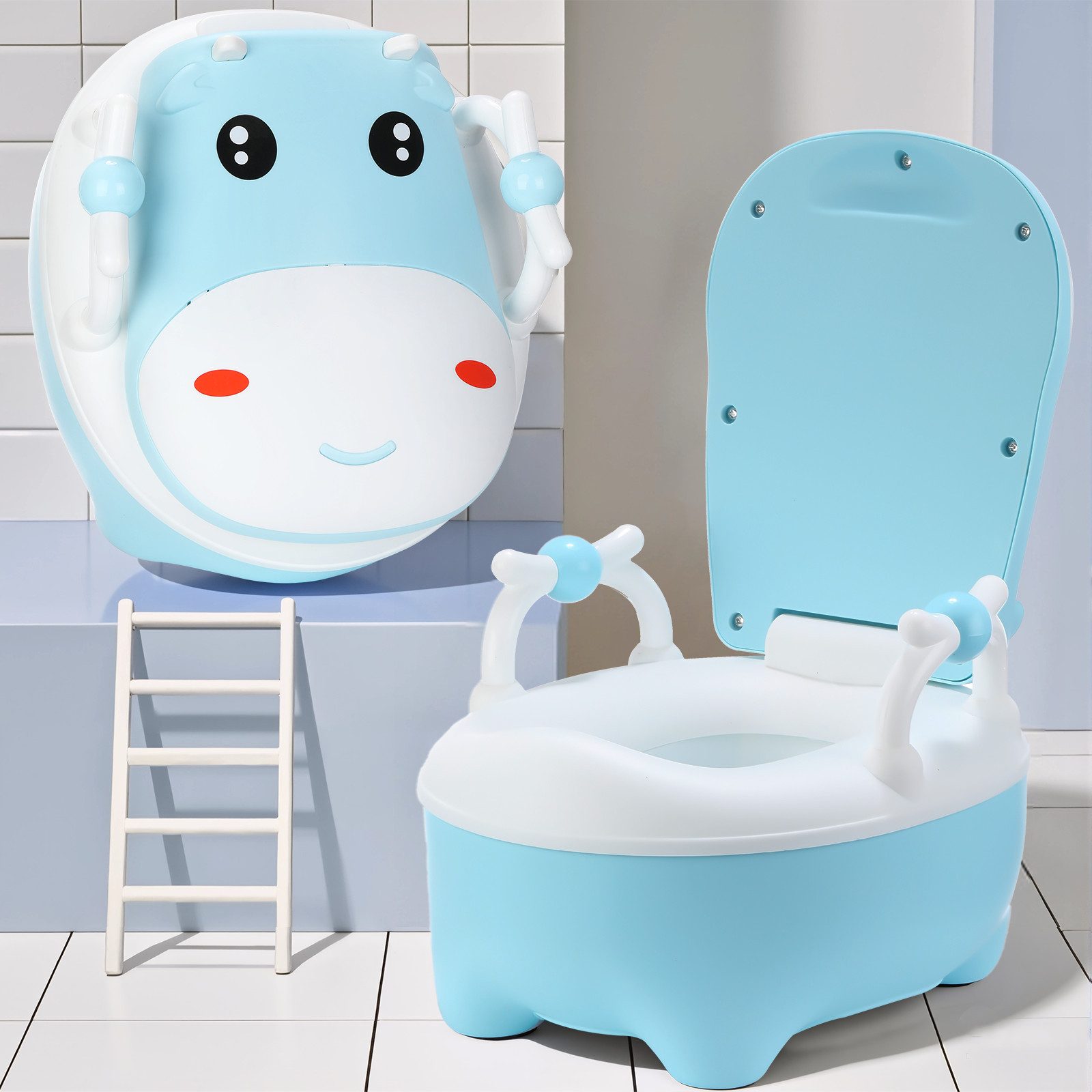 Toilettentrainer Niedlich Nilpferd Kindertoilette, Tragbare Baby Toilette, Lerntoilette