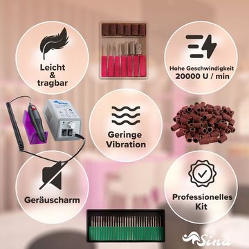 Sina Beauty-Multigerät Elektrische, inkl. 6 tlg. Bit-und Mandrel-Set + 30 Diamantfräser, Bundle: 299 Grau (99 G)