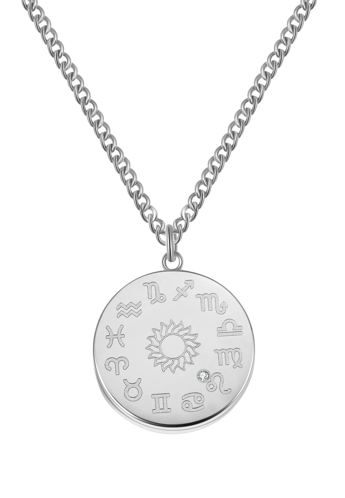 Hey Happiness Kette mit Anhänger Sternzeichen, Astro Plättchen, Horoskop Kette Sternbild mit Tierkreis Zeichen, wasserfest