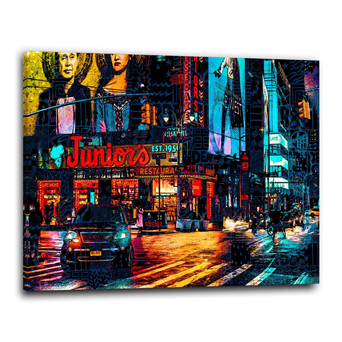 Leinwandbild USA New York Nights Stadt Wandbild Leinwandbild Deko XL Kunst