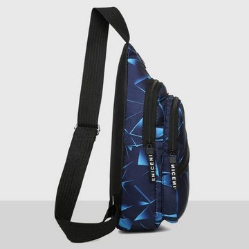 SHG Cityrucksack ☼ Freizeitrucksack 3 Stk. ein Preis, Brustasche Crossbody (Farbe: Schwarz, Blau, Rot), Schultertasche Festival Freizeit Reise Sport Schule Uni Konzerte