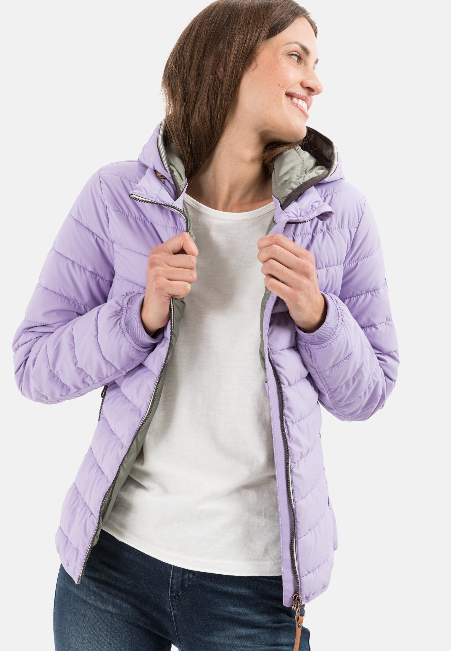 camel active Steppjacke recyceltem Lila aus Polyester