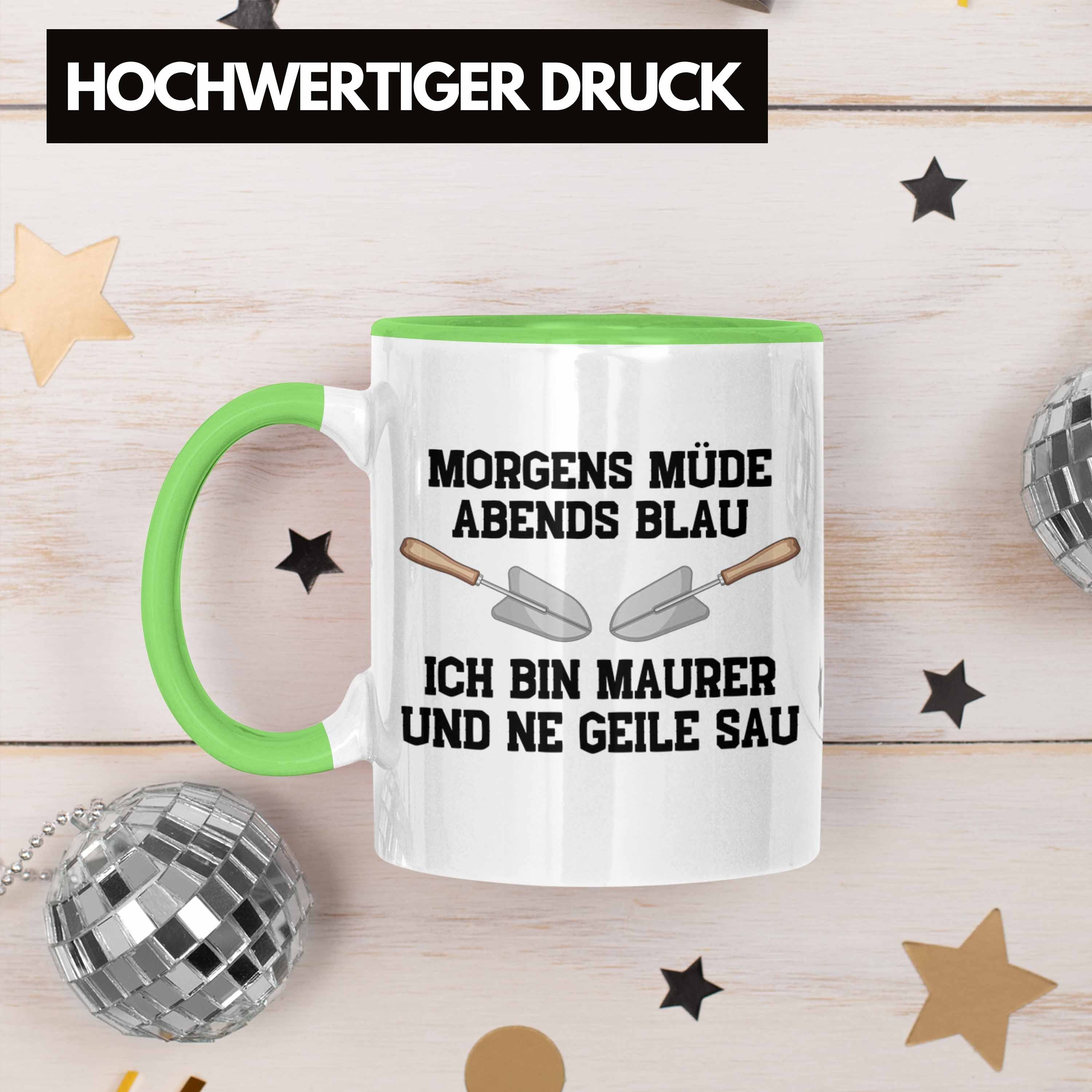 Lustig Tasse Mit Tasse Trendation Maurer Geschenk Männer - Trendation Kaffeetasse Spruch Maurer Geschenkidee Grün