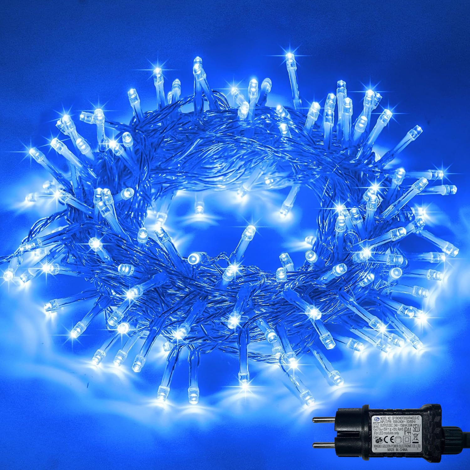 Rosnek LED-Lichterkette Niedervolt mit Timer, 8 Modi, Memory, 20-100 m, 6 W, 4 Lichtfarben, Memory, für Innen, Garten & Party