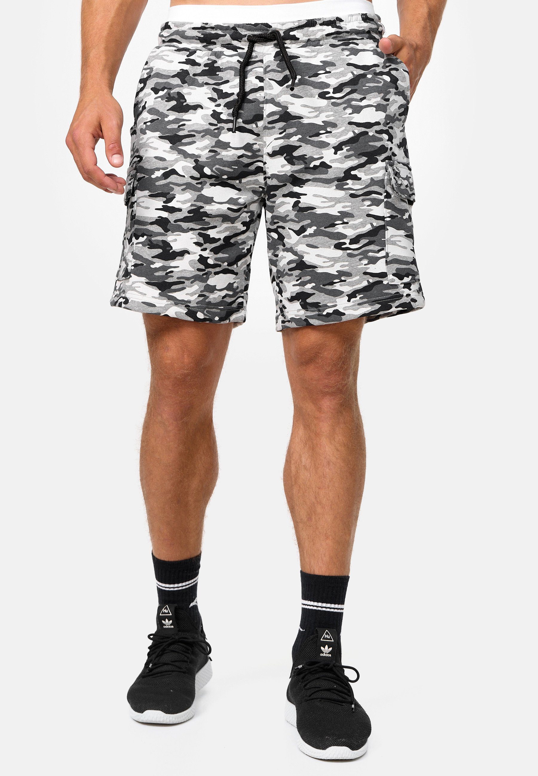 INDICODE Sweatshorts Herren Dannie Sweat Shorts Herrenshorts Cargo Sweatshorts mit Kordelzug