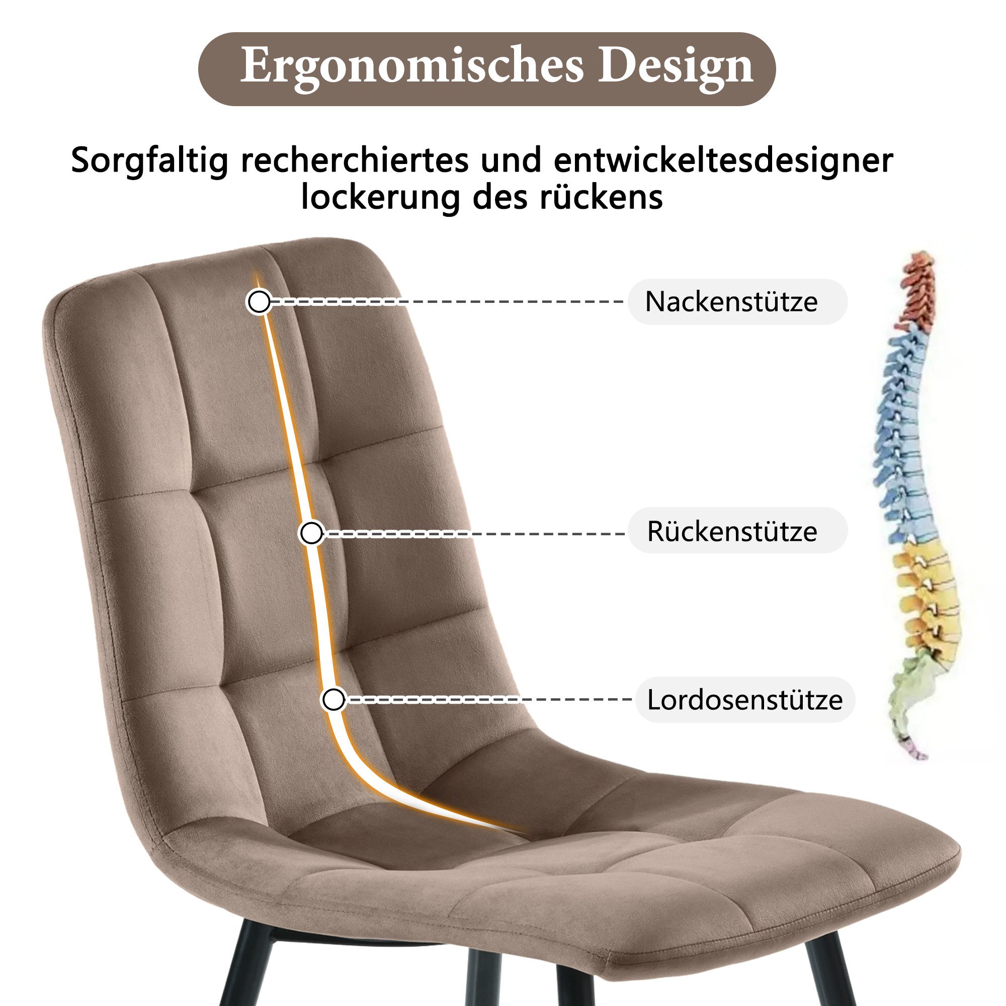 MODFU Essgruppe Polsterstühle Küchetisch Marmoroptik, (5-tlg), günstig online kaufen