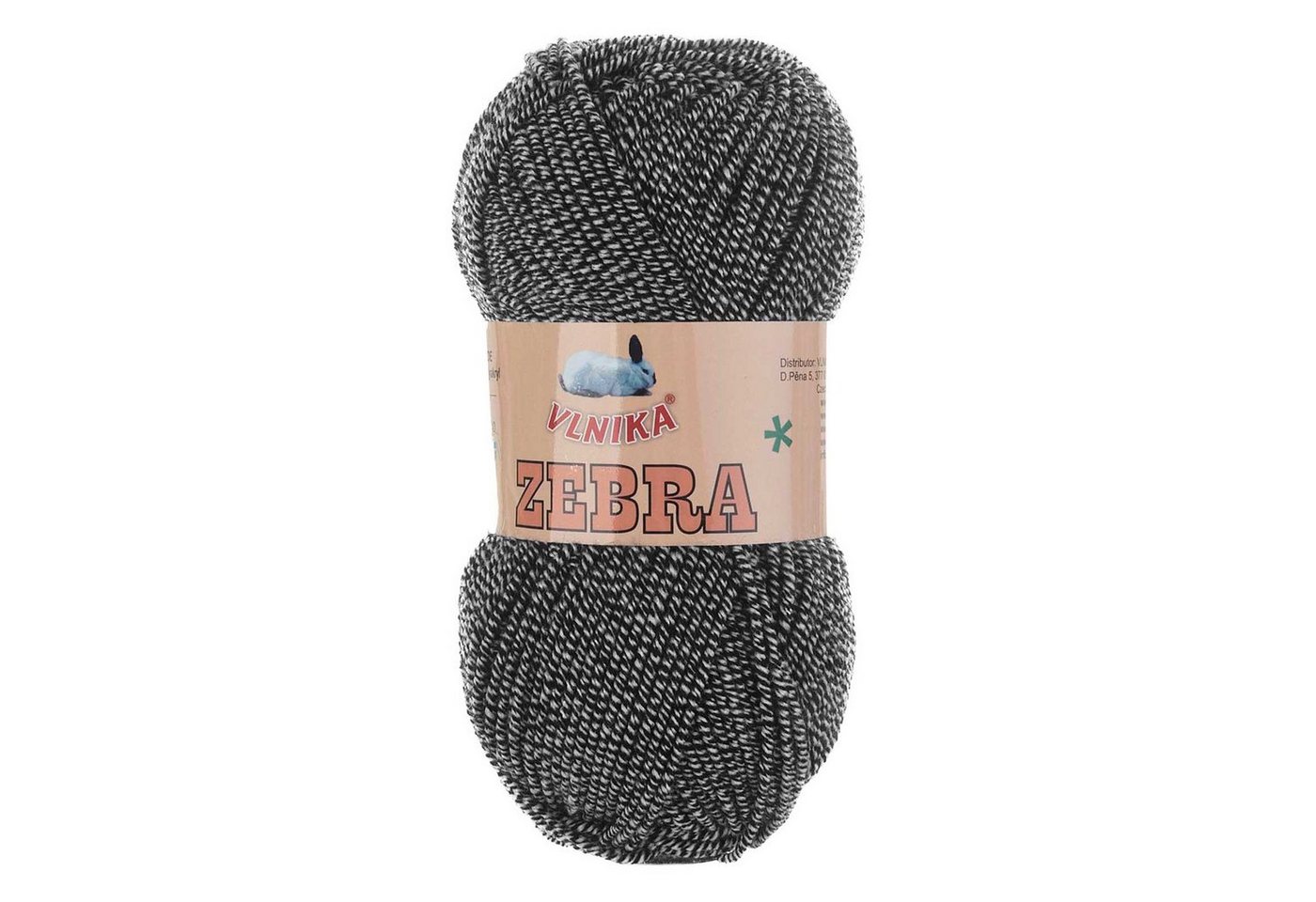 Thumbnail - VLNIKA 5 x 100g Strickgarn Vlnika Zebra zweifarbig Häkelwolle, 195 m, 425 weiß schwarz