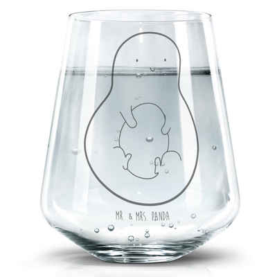 Mr. & Mrs. Panda Glas Avocado Kern - Transparent - Geschenk, Trinkglas mit Gravur, Gesund, Premium Glas, Liebevolle Gestaltung
