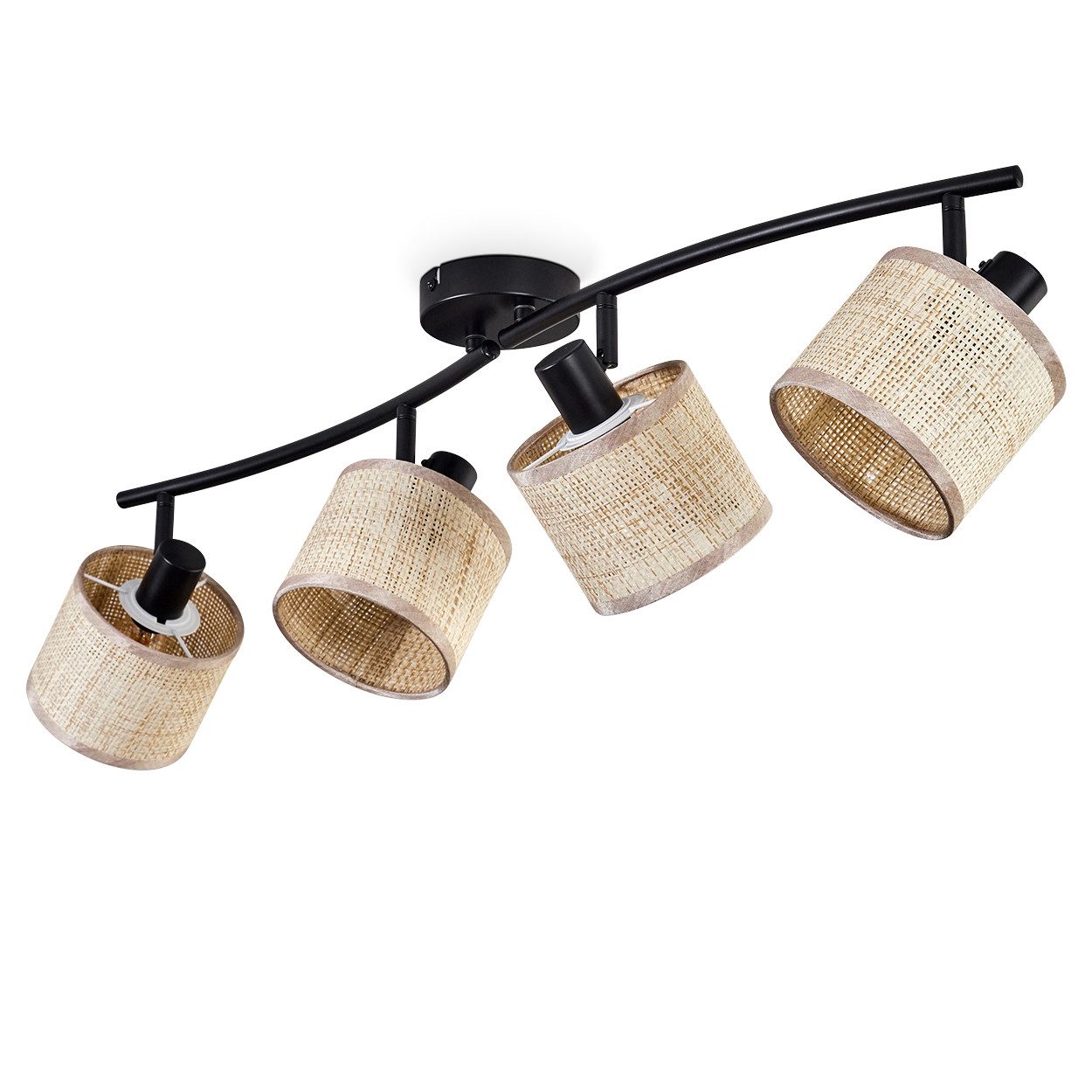 hofstein Deckenleuchte Deckenlampe aus Metall/Papiergeflecht in günstig online kaufen