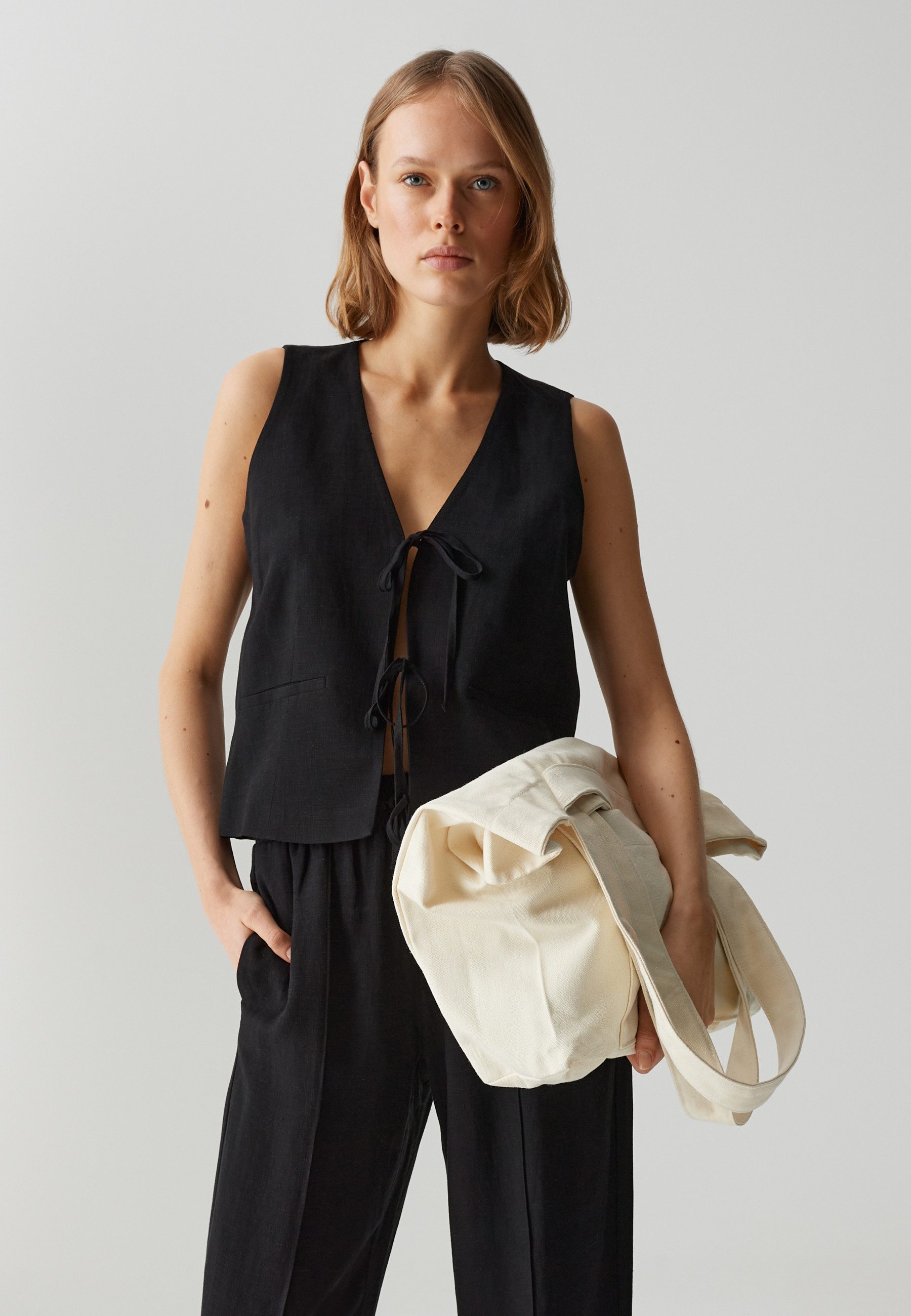 OPUS PANTS Anzugweste WRINA aus nachhaltigem Viskose Leinen Mix günstig online kaufen