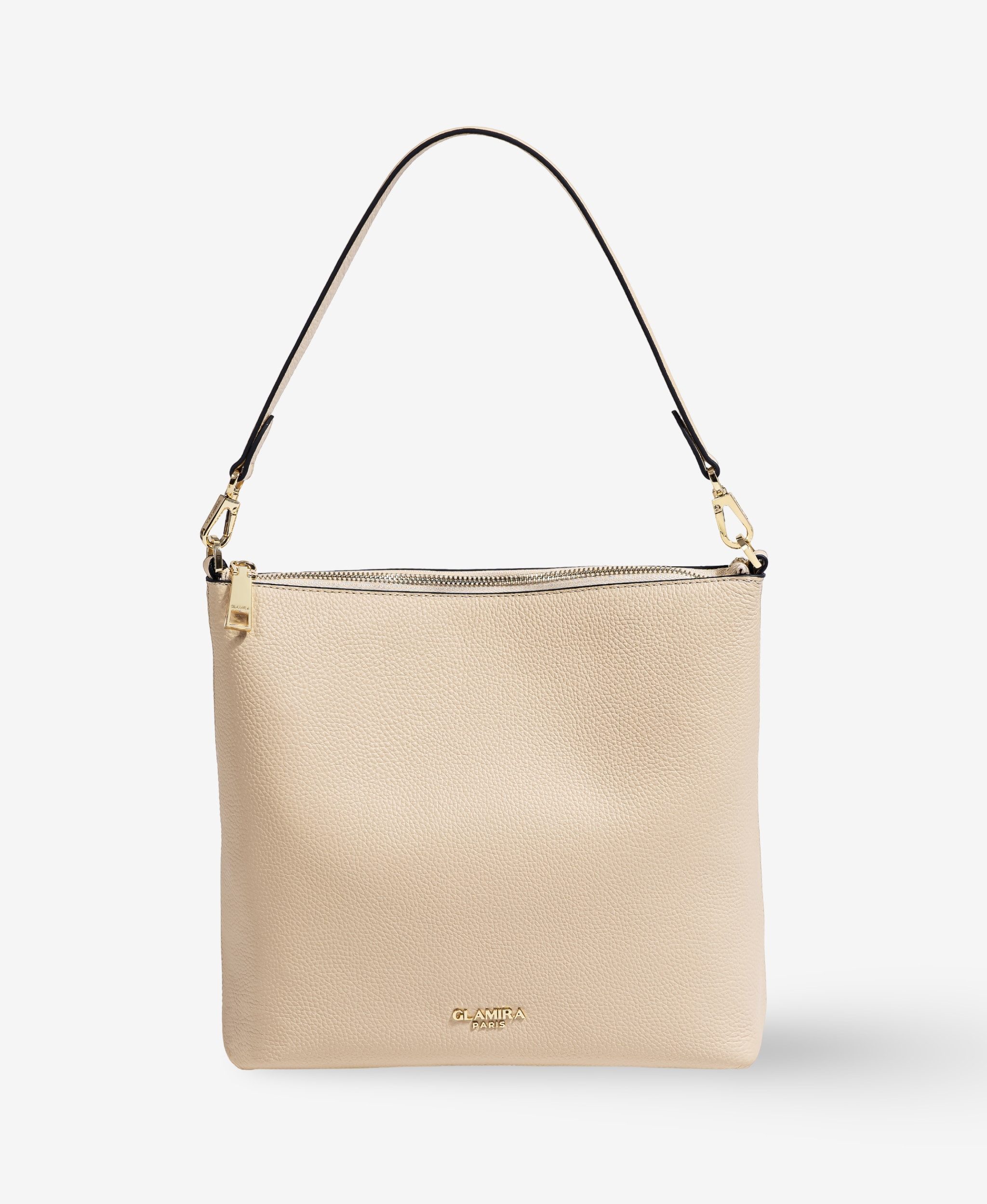 GLAMIRA Handtasche UrbanSphere Beige Schultertasche (1-tlg), echt Leder, mit geräumigem Hauptfach
