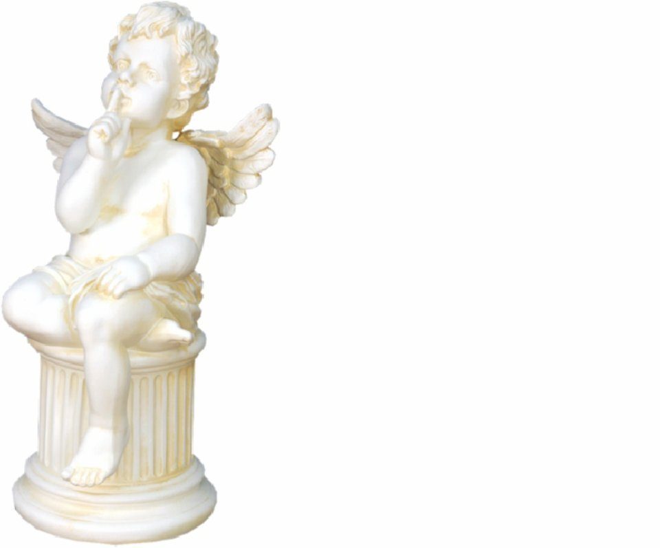 JVmoebel Skulptur Engel Skulptur Skulpturen Figur Figuren Amor auf der Säule 0608