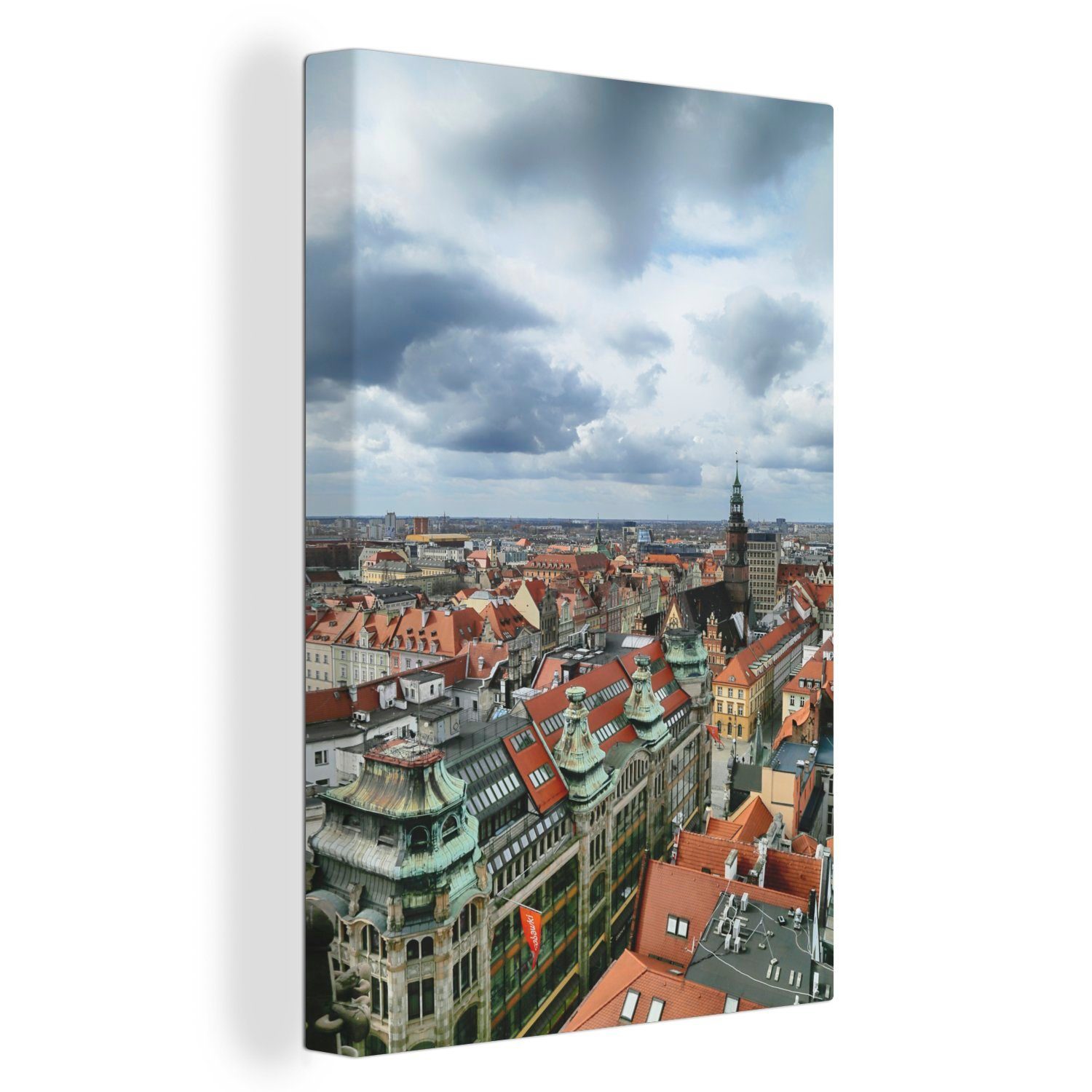 Leinwandbild bespannt Leinwandbild Stadtbild Polen, OneMillionCanvasses® Zackenaufhänger, von 20x30 (1 Gemälde, Wroclaw St), cm fertig inkl.