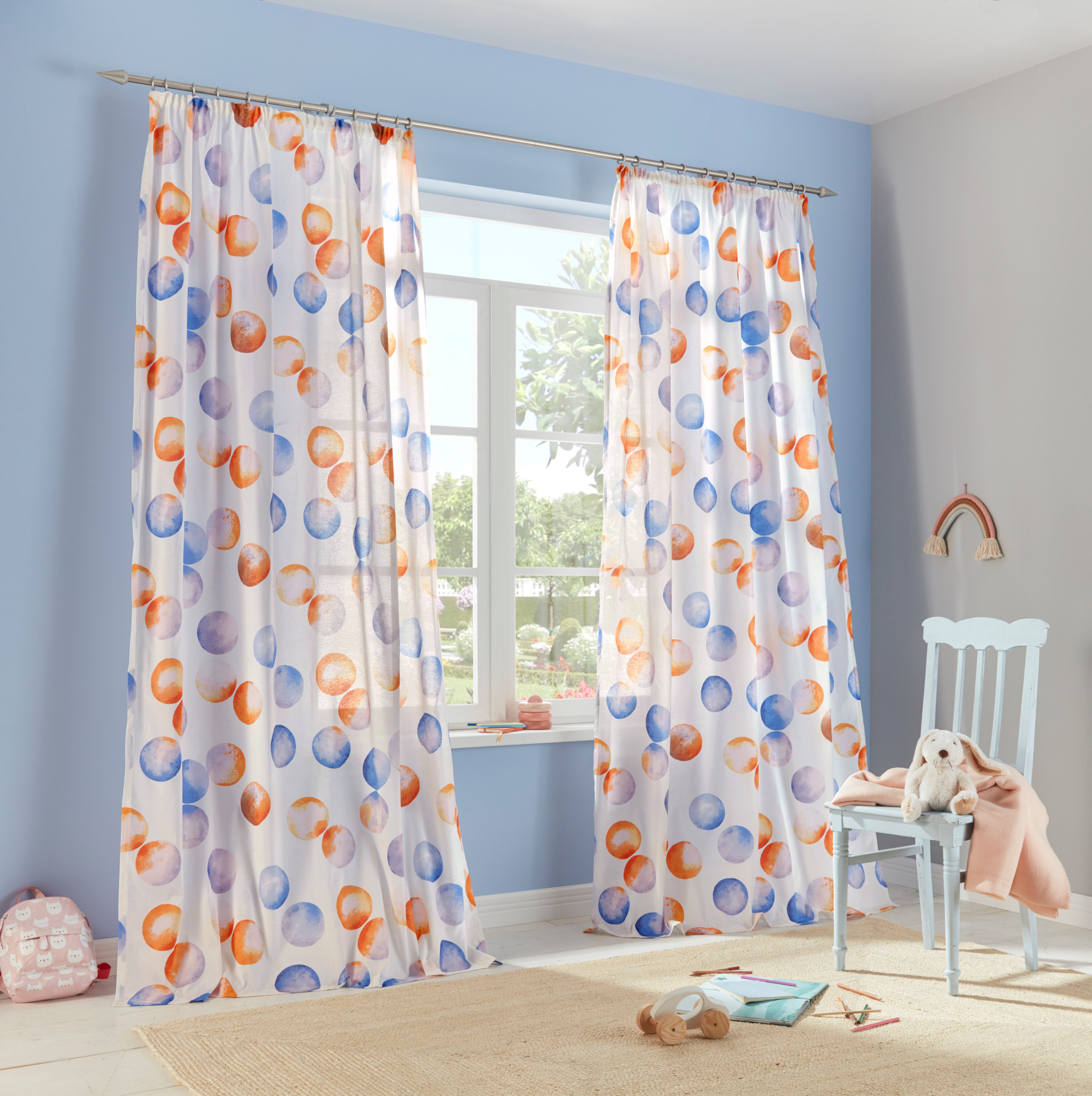 Lüttenhütt Gardine Kreise (1 St), Kräuselband, halbtransparent, Polyester, günstig online kaufen