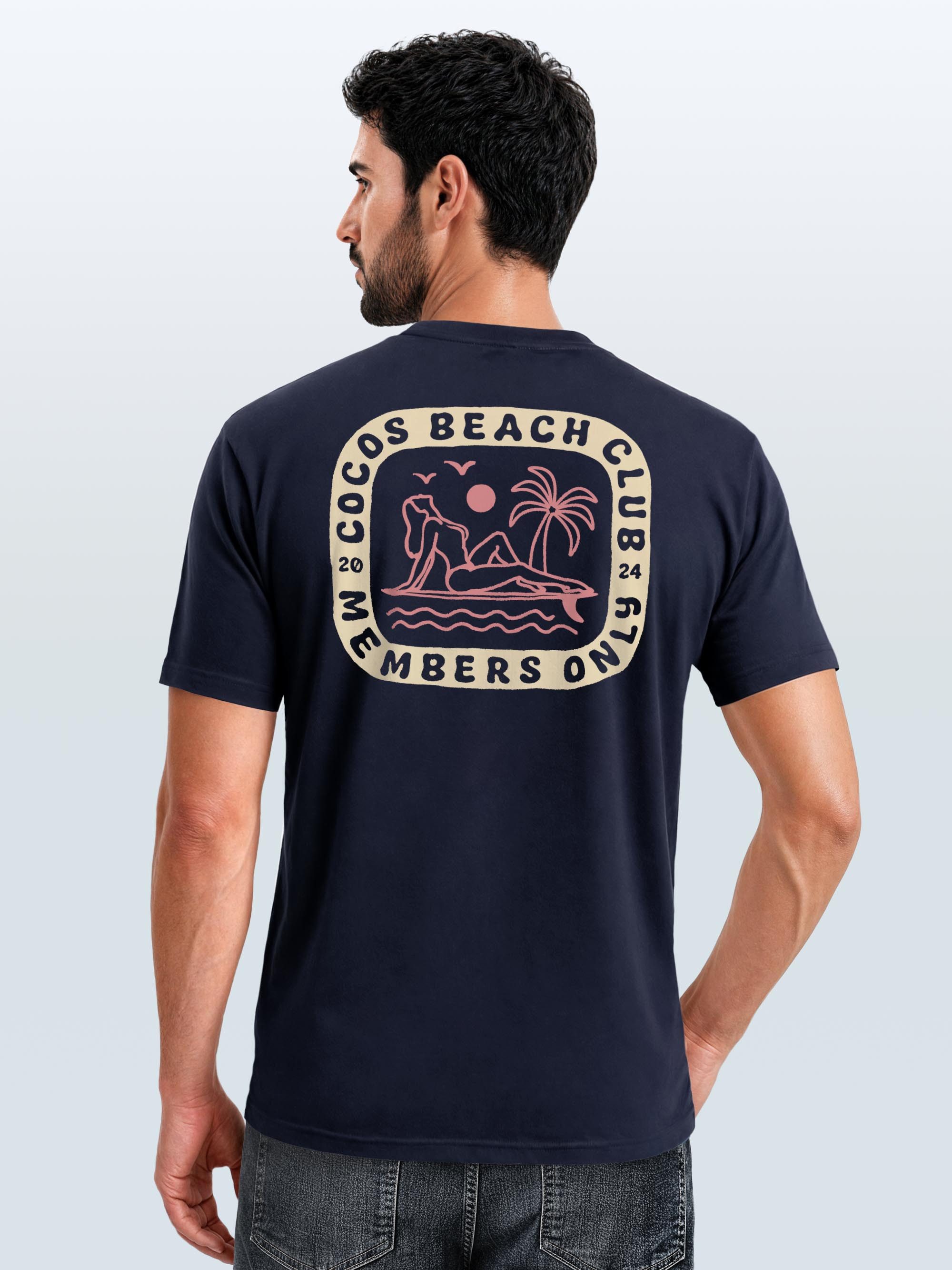 Neverless Print-Shirt Herren T-Shirt Backprint Sommer Sonne Palmen Meer Printshirt Aufdruck mit Print