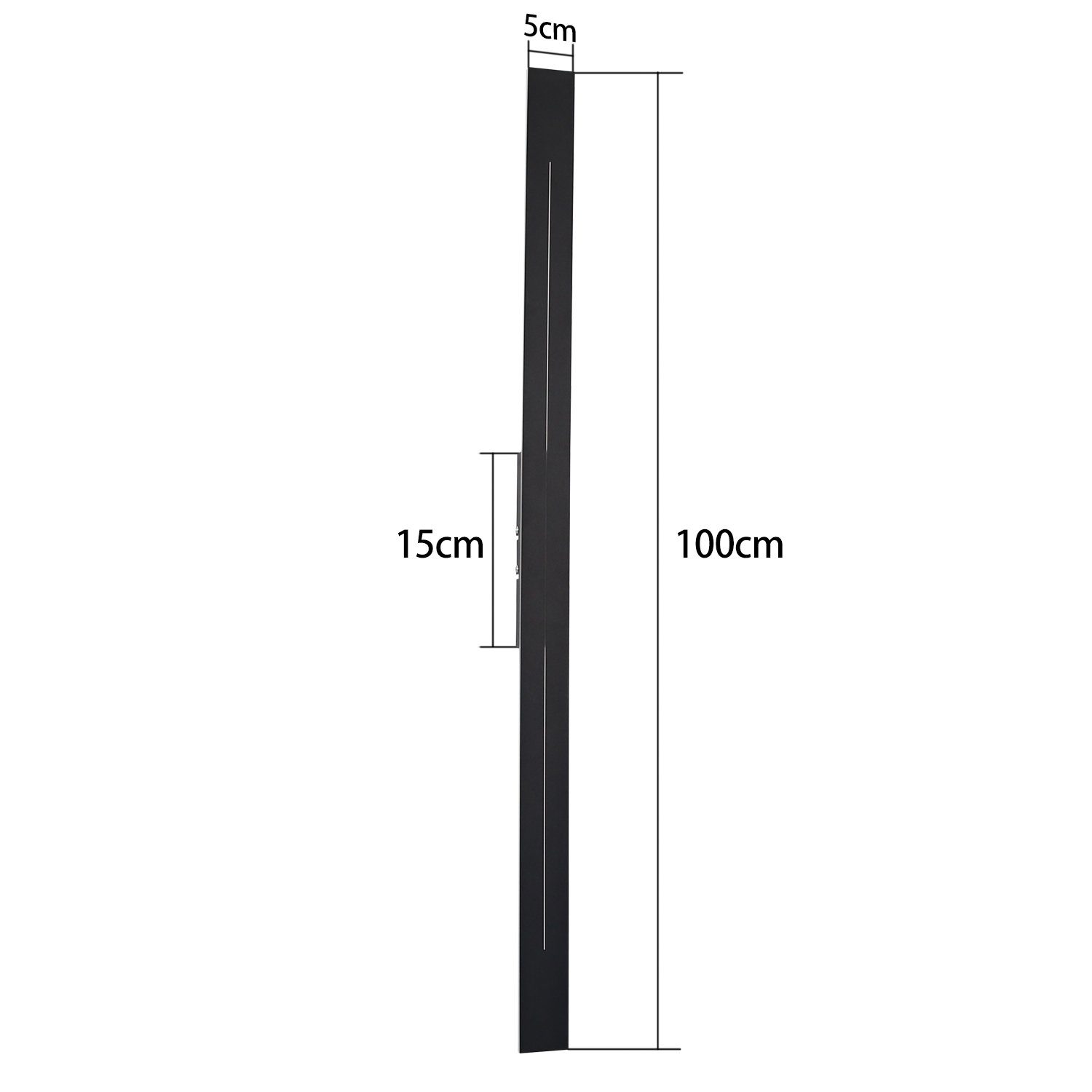 ZMH weiß/schwarz 30cm LED integriert, 100cm, fest innen 60cm Wandleuchte Schwarz 100cm Wandlampe LED warmweiß,