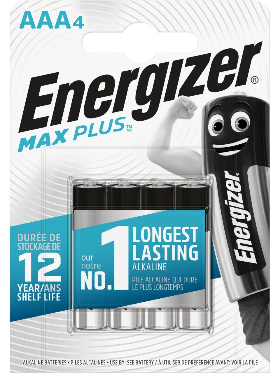 Energizer Max Plus Alkaline Micro AAA 1,5 V, 4er Batterie