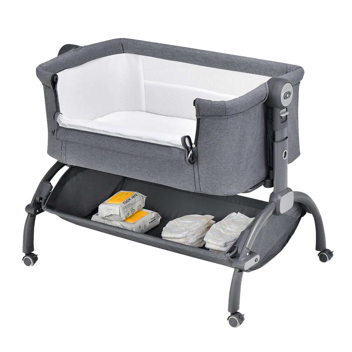COSTWAY Beistellbett, 3in1 Babywiege, Stubenwagen, 7 Fach höhenverstellbar, günstig online kaufen