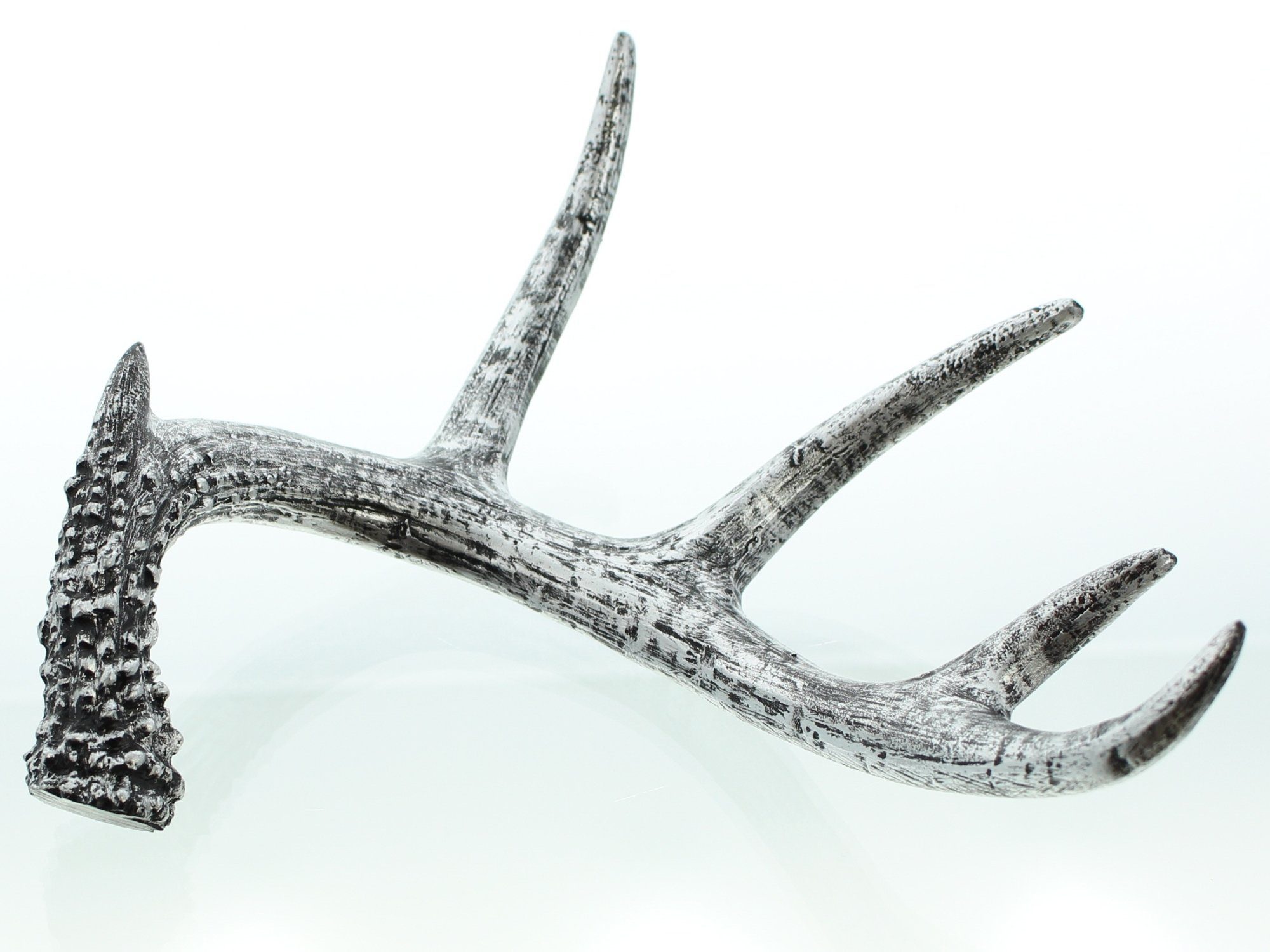 Dekoleidenschaft Dekogeweih aus Polyresin in schwarz / silber 19 + 30 cm la günstig online kaufen