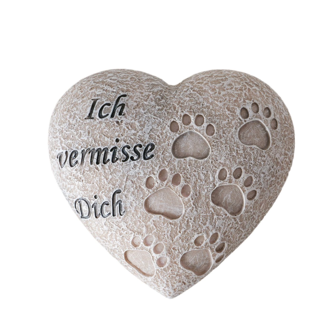 MF Grabkerze Grabdeko Tristeza Herz Grau Pfotenabdrücke Outdoor Katze Katze günstig online kaufen