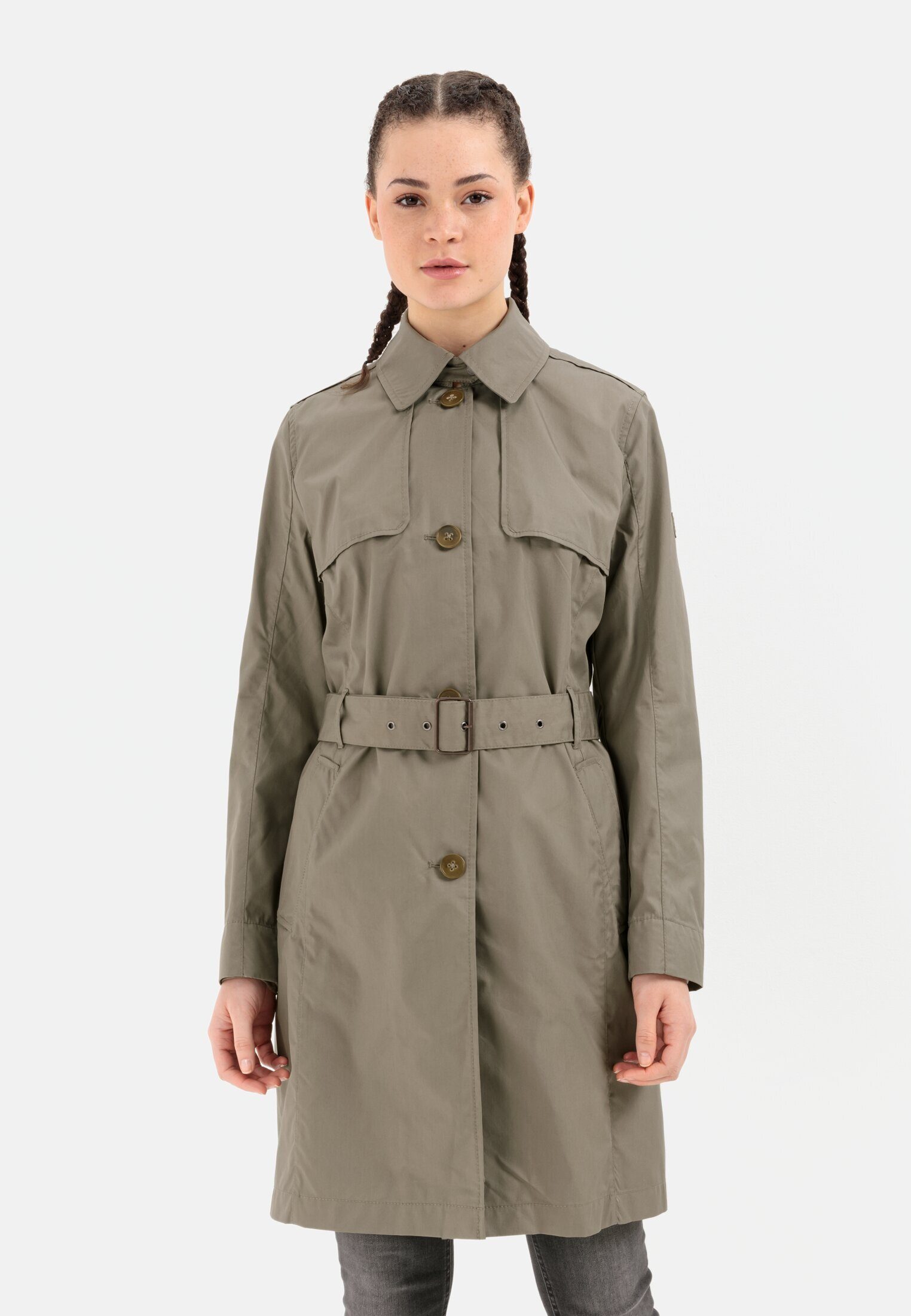 camel active Trenchcoat aus einem Baumwollmix (1-tlg) Khaki