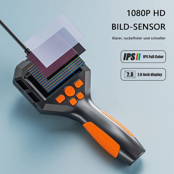 GelldG Industrielles Endoskop Inspektionskamera 2.8" 1080P HD 8mm Kanalkamera HD-Kamera