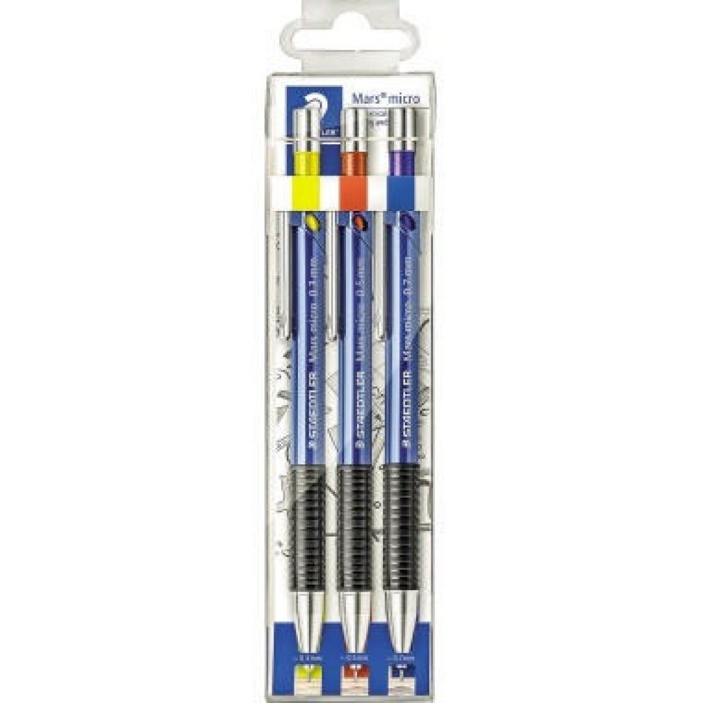 STAEDTLER Bleistift Marsmicro-Druckbleistift 3er Etui 775Wp3 und 775Scwp3