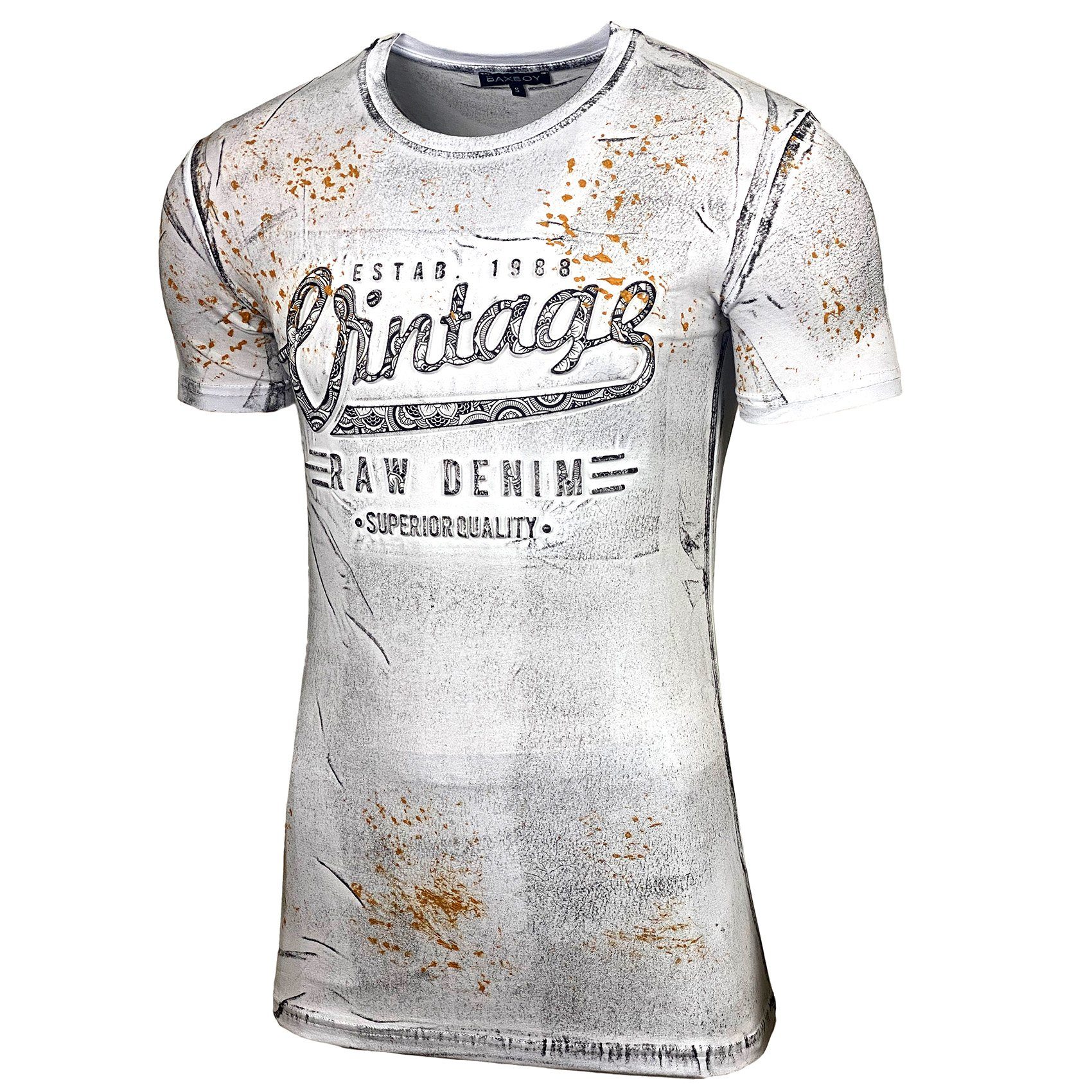 Baxboy T-Shirt Baxboy T-Shirt »VINTAGE« mit trendigem Markenprint 10184 günstig online kaufen