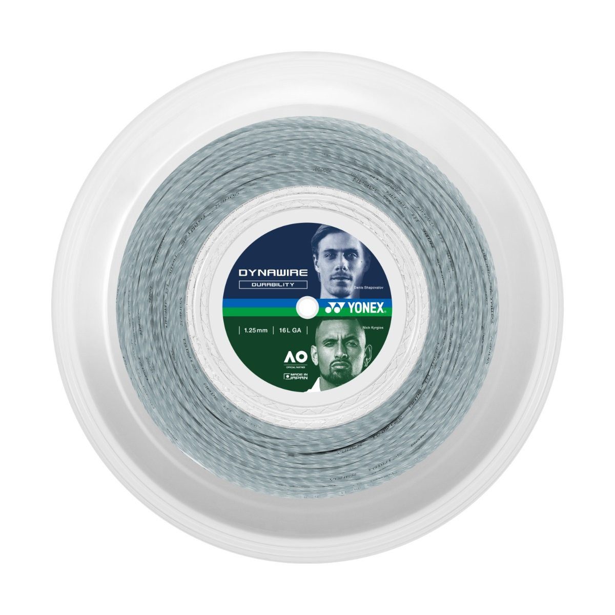 Tennissaite Dynawire (Touch+Haltbarkeit) weiss/silber 200m Rolle