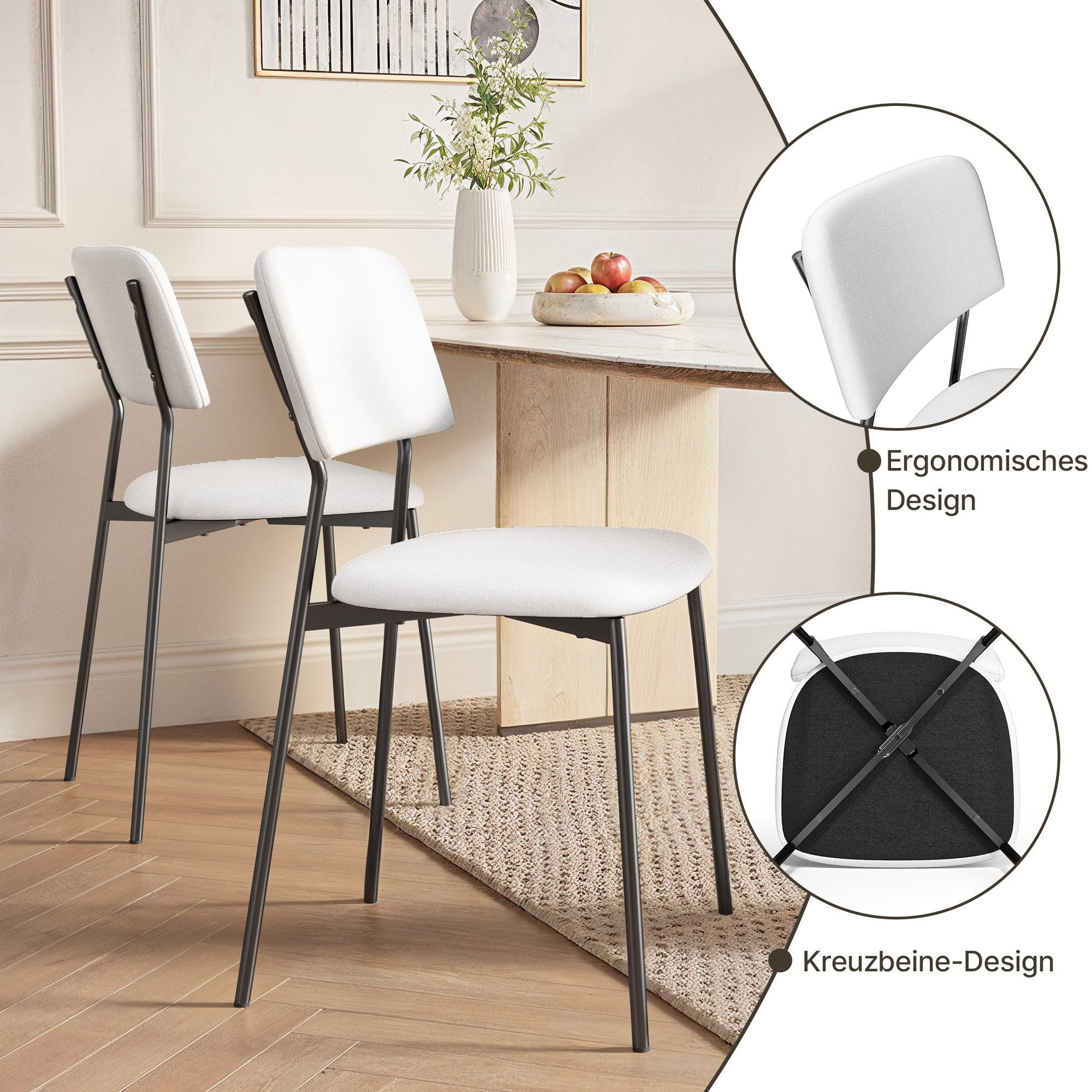 Bealife Esszimmerstuhl 2er Set, Metallrahmen Stühle, günstig online kaufen