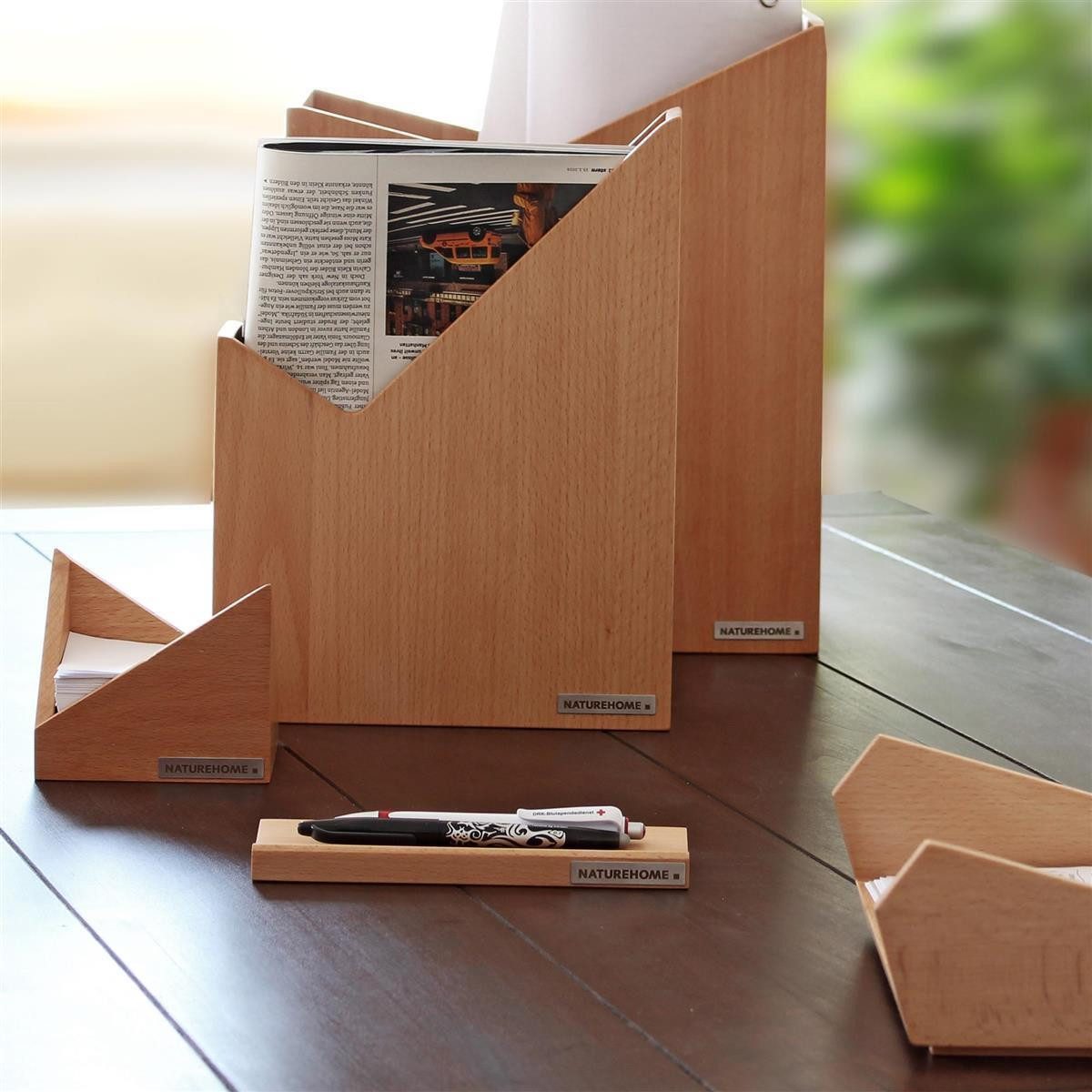 NATUREHOME Briefablage SKRIPT Ablage DINA4 35 x 25 x 8 cm, div. Holzarten