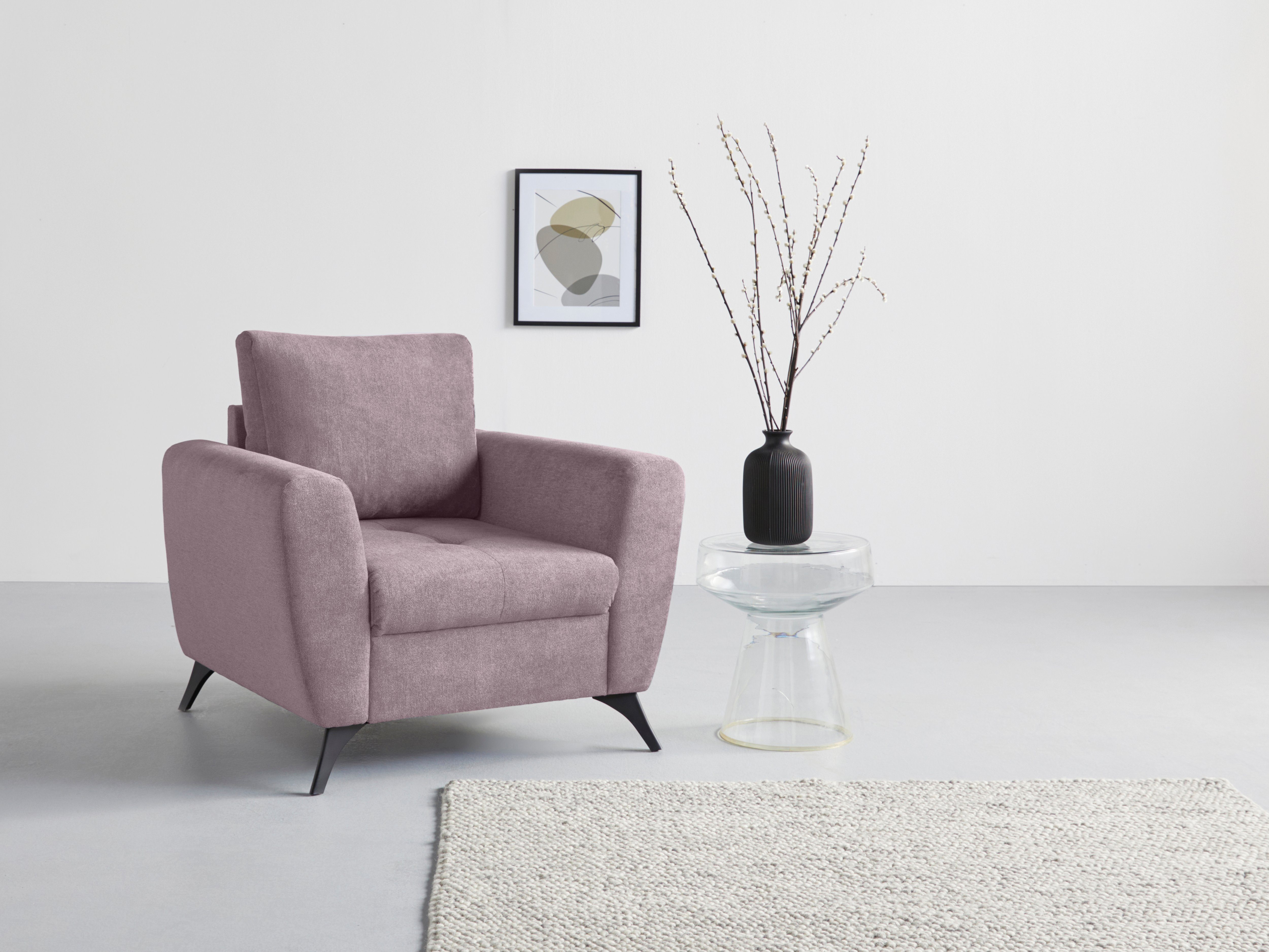 INOSIGN Sessel Lörby, auch mit Aqua clean-Bezug, feine Steppung im  Sitzbereich, lose Kissen | Einzelsessel