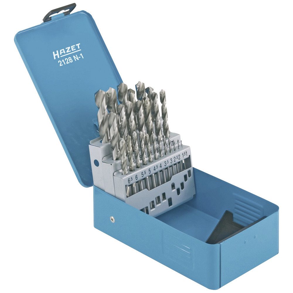 HAZET Metallbohrer Hazet 2128N-1 HSS Spiralbohrer-Set 25teilig 1 mm, 1.5 mm, 2 mm, 2.5 mm