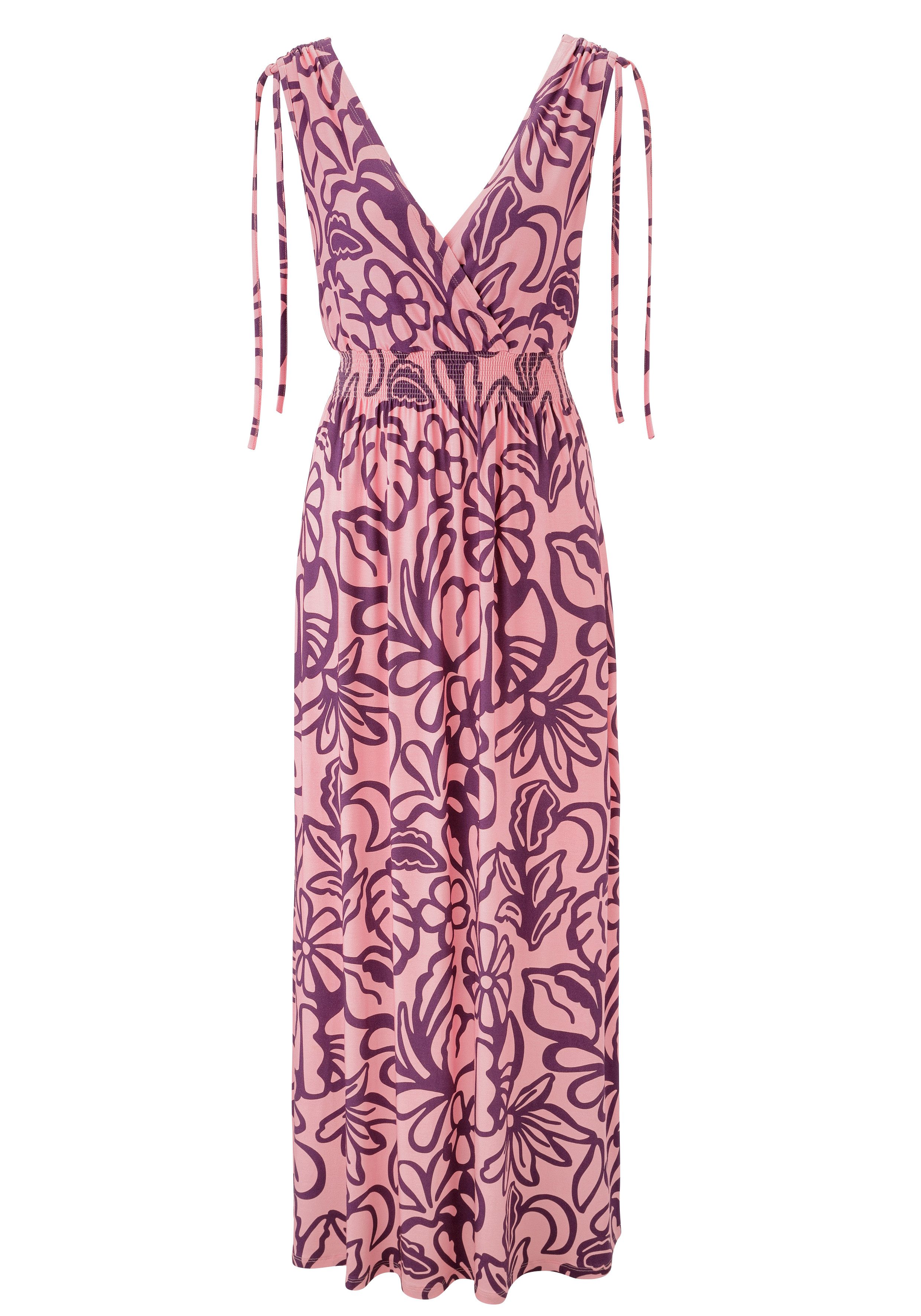 Aniston SELECTED Sommerkleid mit breiten Trägern zum Raffen - NEUE KOLLEKTION