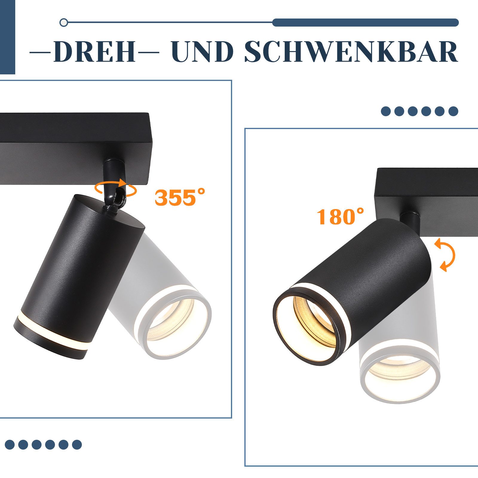 Nettlife Deckenstrahler Schwarz Schwenkbar Modern Wandstrahler günstig online kaufen