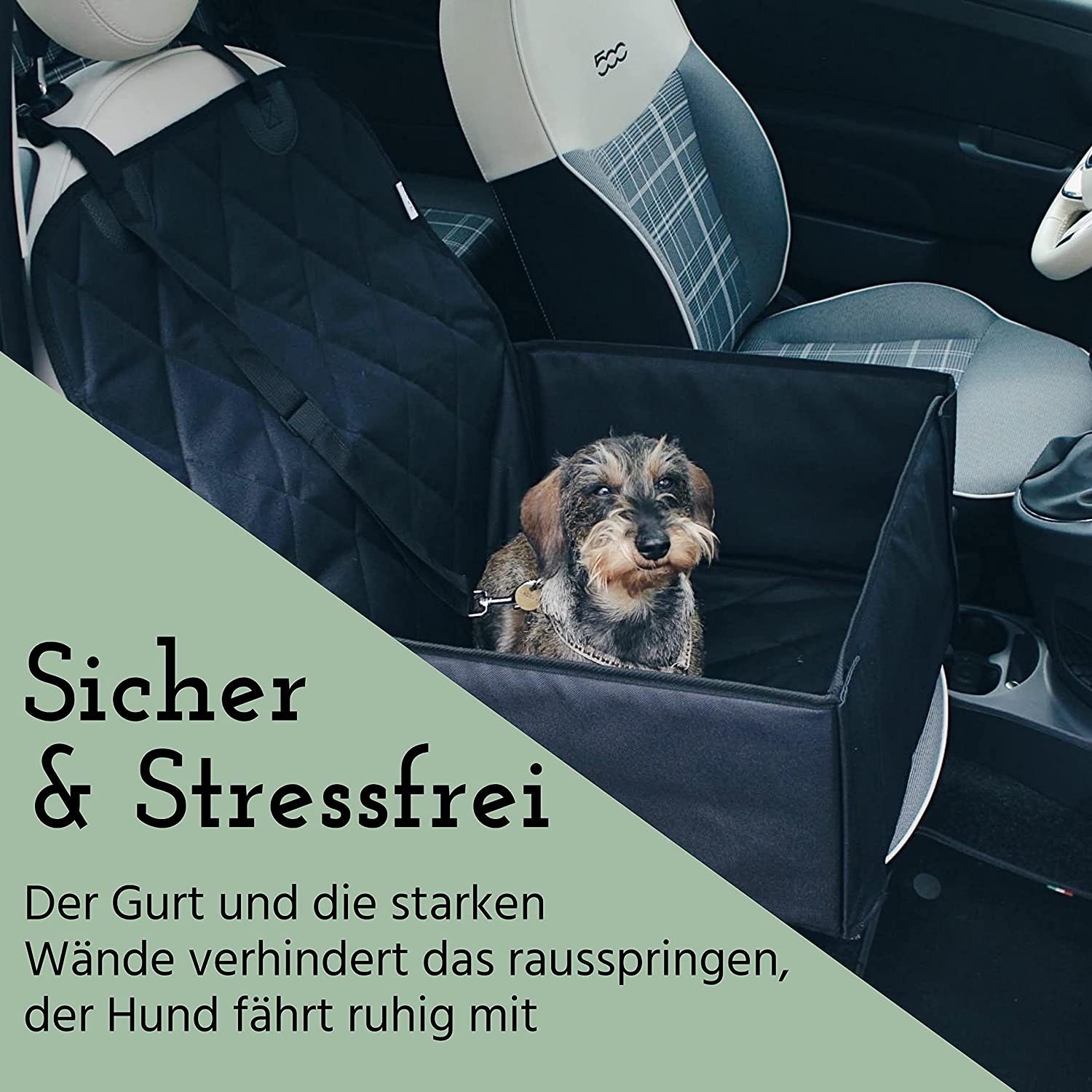 Knuffelwuff Auto Hunde Sitzschutz Cargo für den Vordersitz schwarz
