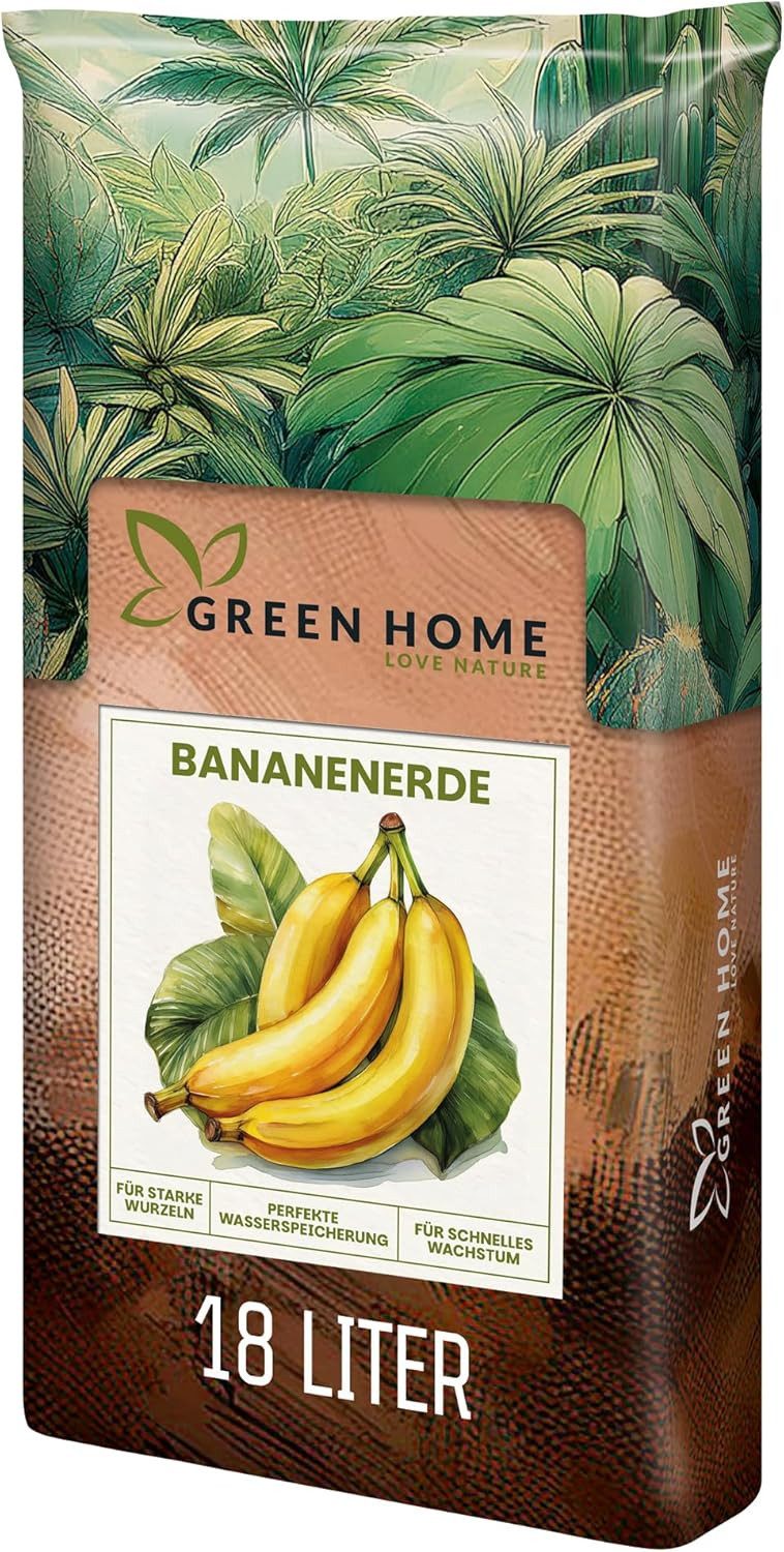 GREEN HOME LOVE NATURE Spezialerde Bananenerde für Bananen & Tropenpflanzen mit Langzeitdünger 18 L, 36 L, 72 L, Langzeitdünger, Perlite, Kokosfasern, pH 5,8, staunässefrei