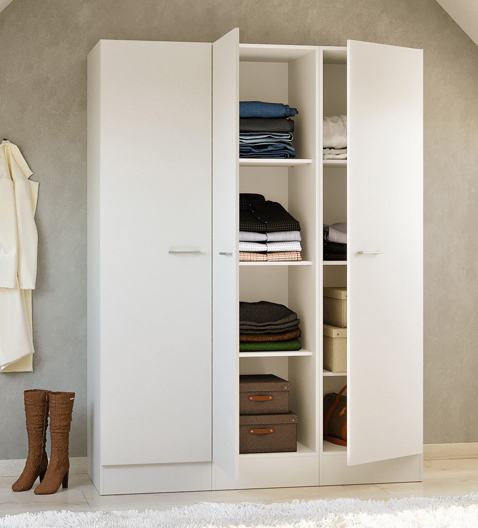 Flex-Well Mehrzweckschrank-Set LUCCA, 3-teilig, Büro, Ankleide, Küche oder Werkstatt.., Breite 150 cm, (Komplett-Set, 3-St., bestehend aus: 3 Vorratsschränken m – Bild 2 von 5