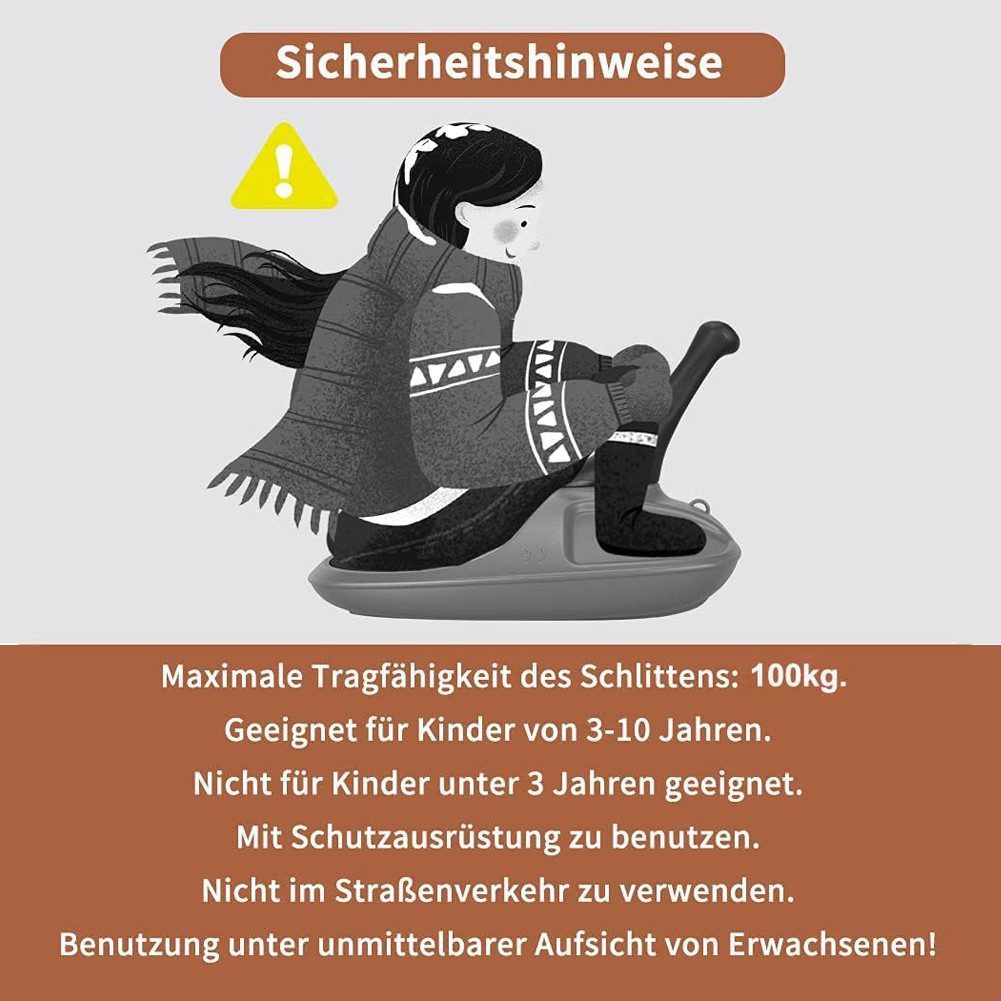 FANNOU Bob, Schlitten Kinderbob Rodel Kinderschlitten für 3-10 Jahre