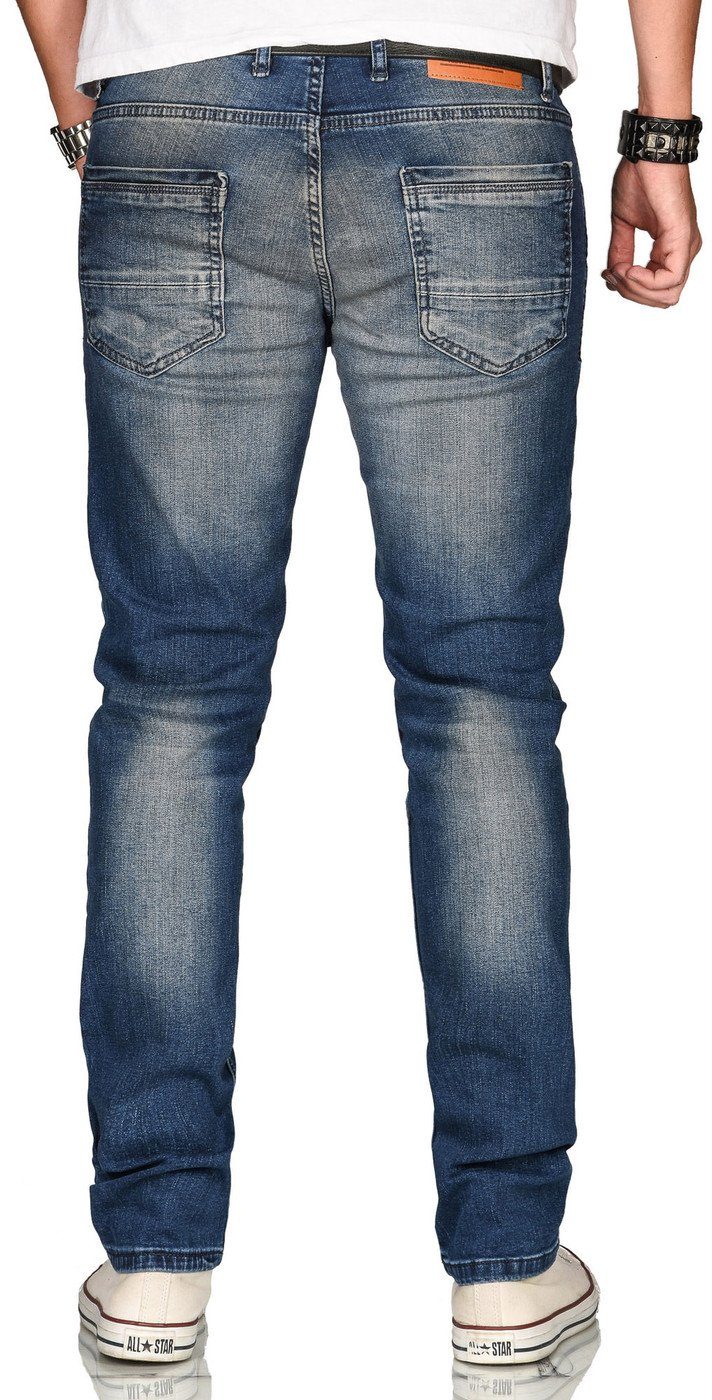 Alessandro Salvarini Straight-Jeans Herren Regular Slim – Stretch Denim 5-Pocket Klassische Jeans mit Elasthan und bequemer Passform